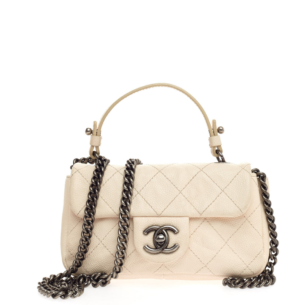 Simply CC Flap Bag Quilted Caviar Mini
