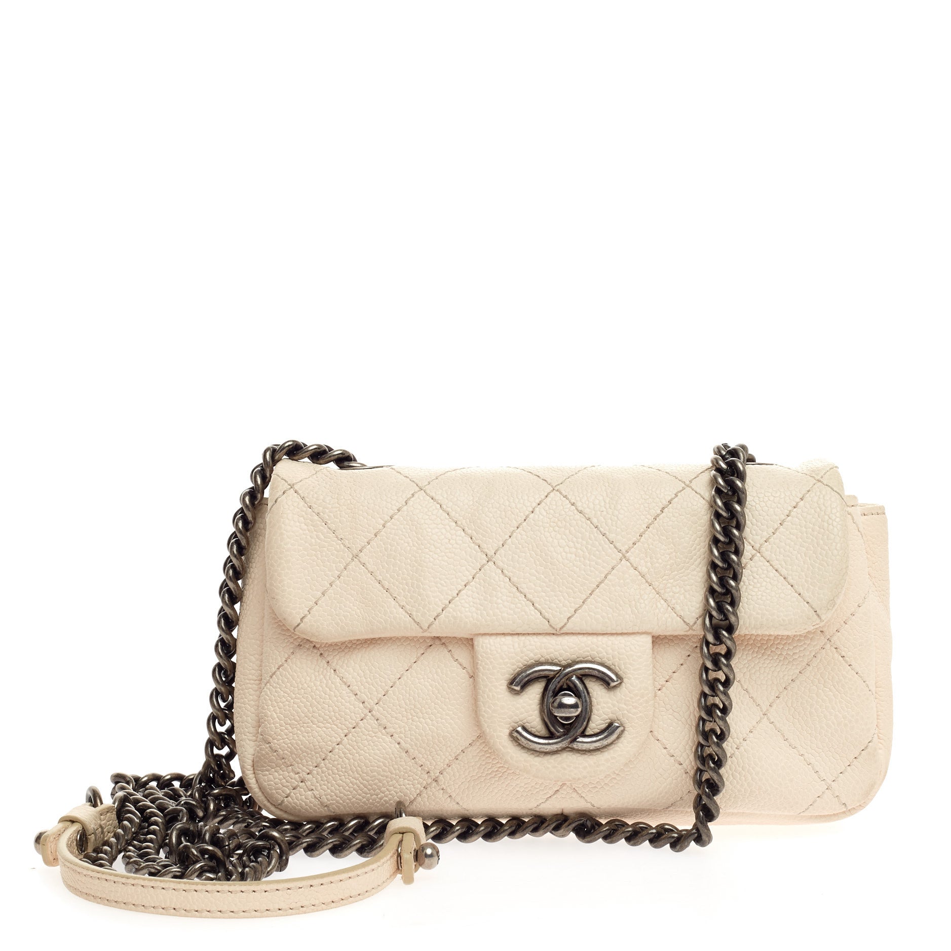 Simply CC Flap Bag Quilted Caviar Mini
