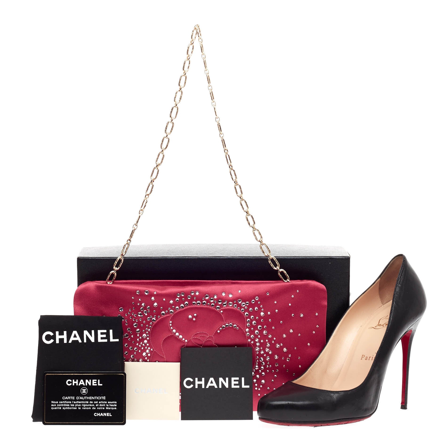 Camellia Diamante Convertible Clutch Satin Small