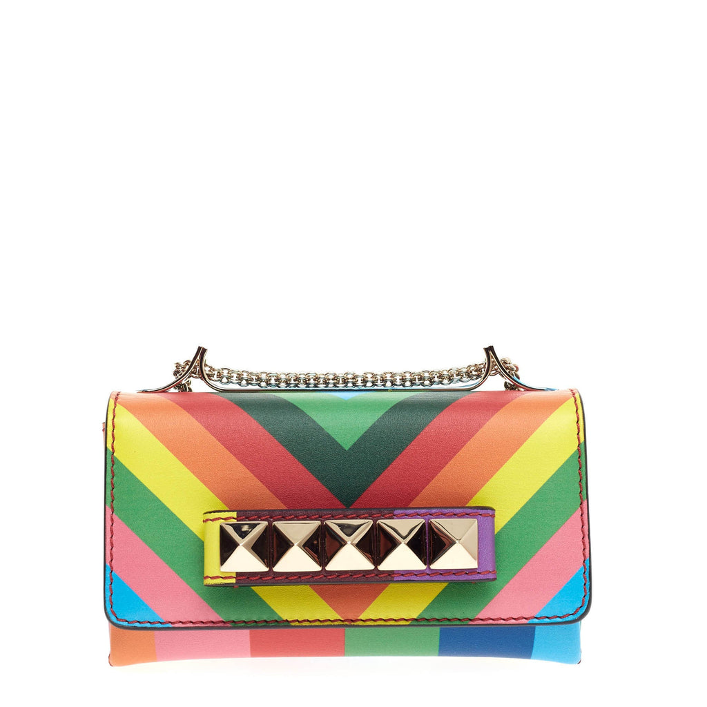 1973 Va Va Voom Clutch Striped Leather Mini