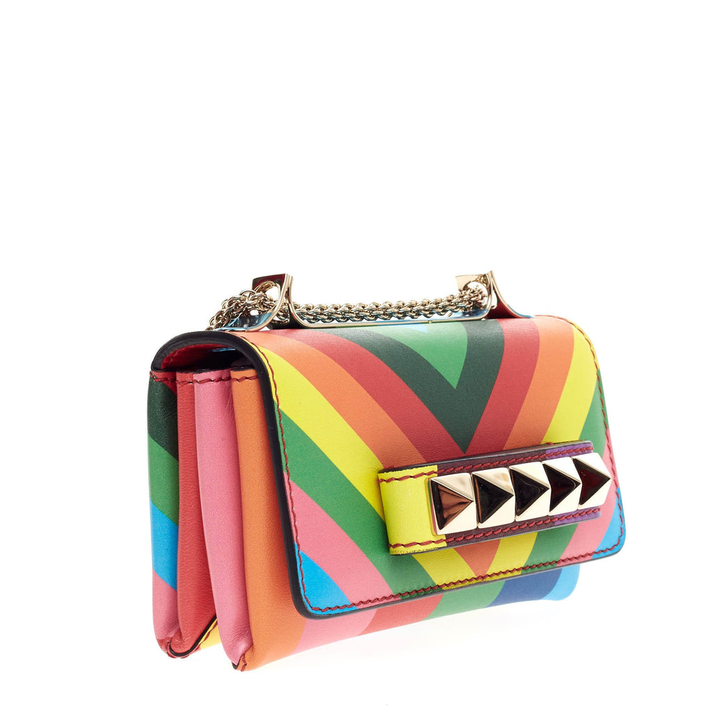 1973 Va Va Voom Clutch Striped Leather Mini