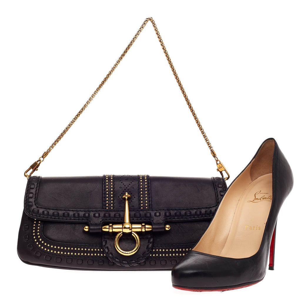 Snaffle Bit Convertible Clutch Leather
