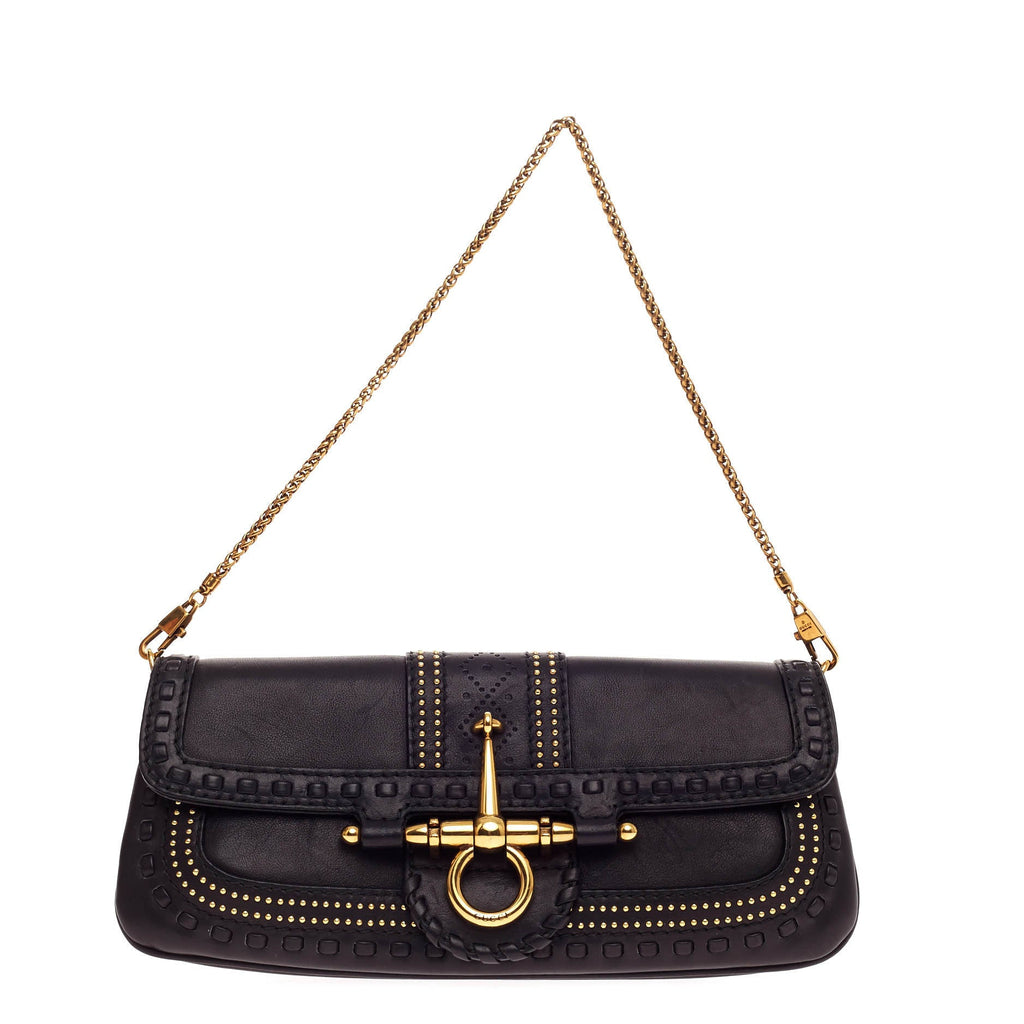 Snaffle Bit Convertible Clutch Leather