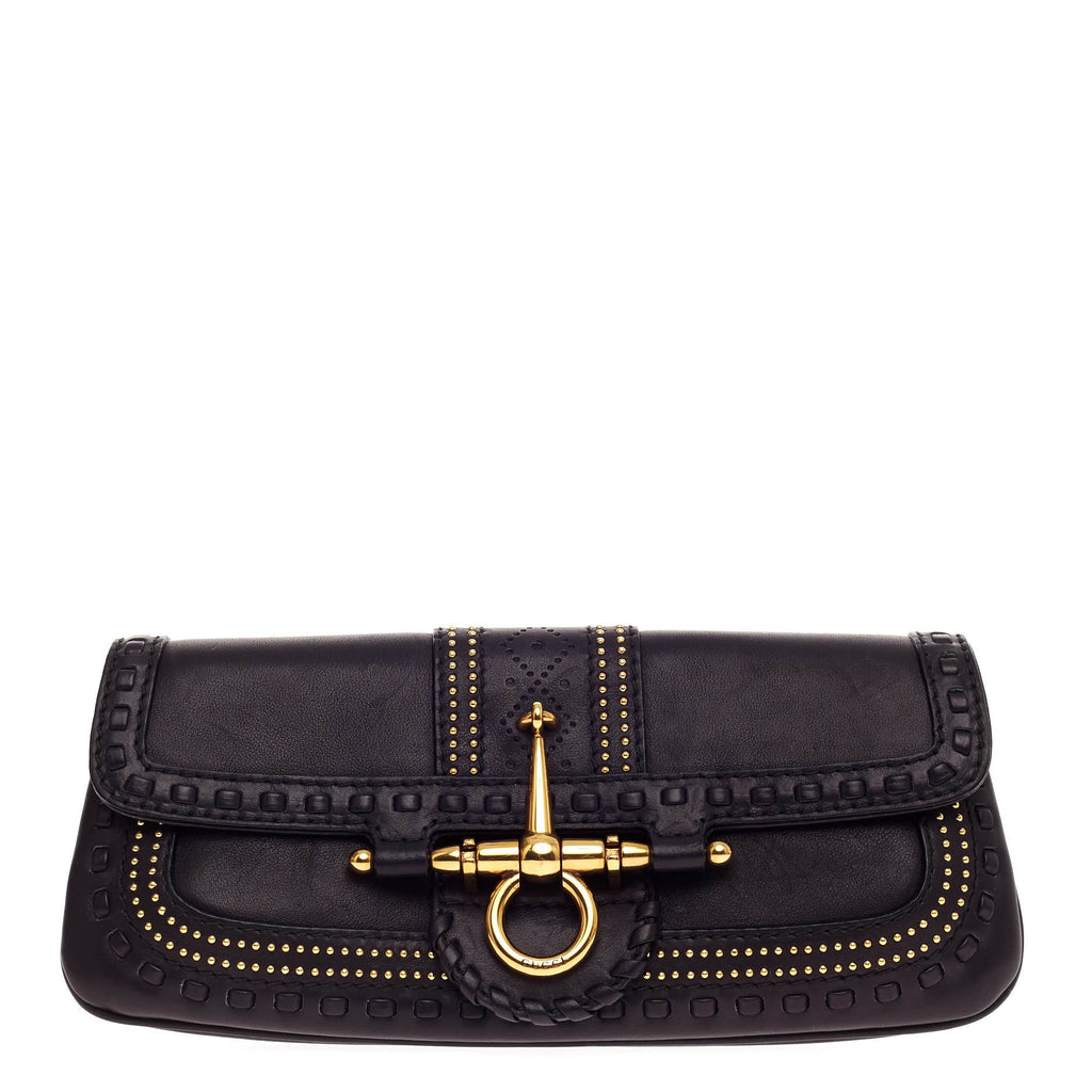 Snaffle Bit Convertible Clutch Leather