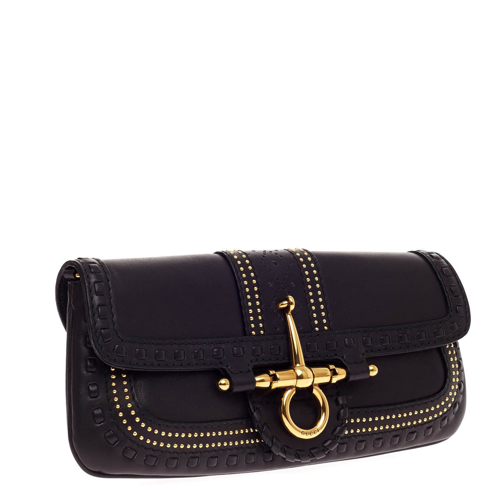 Snaffle Bit Convertible Clutch Leather
