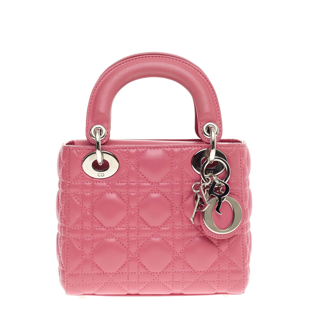 Lady Dior Handbag Cannage Quilt Lambskin Mini