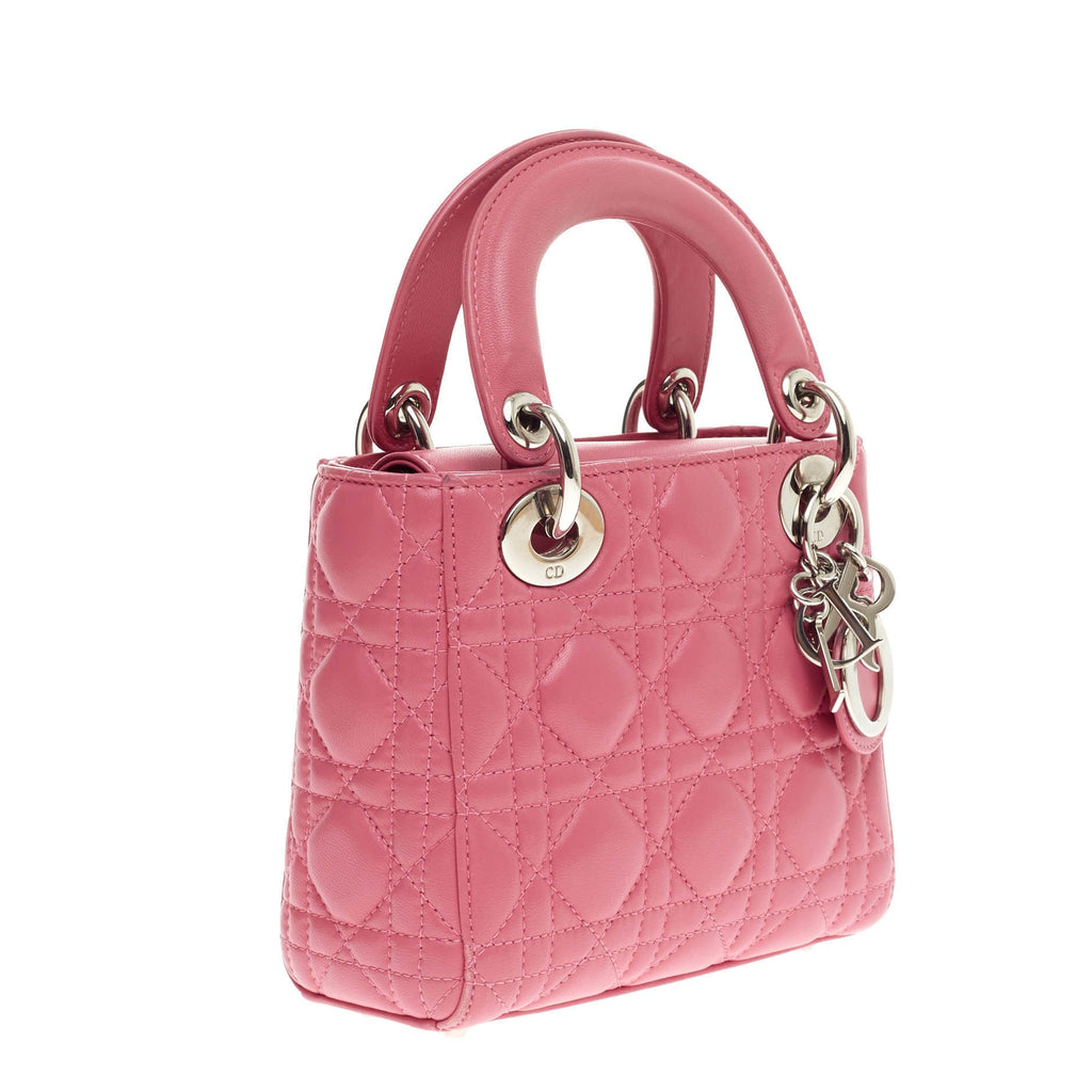 Lady Dior Handbag Cannage Quilt Lambskin Mini