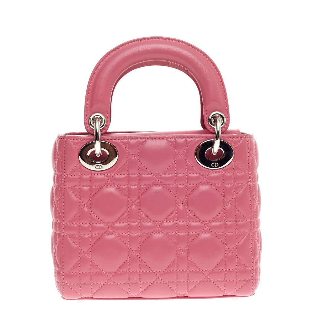 Lady Dior Handbag Cannage Quilt Lambskin Mini