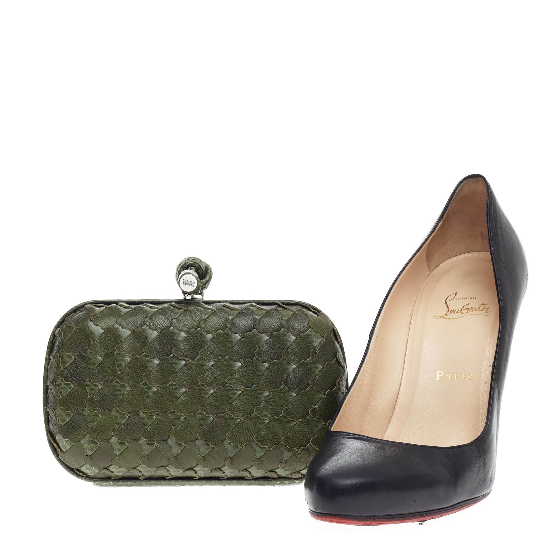 Box Knot Clutch Leather and Snakeskin