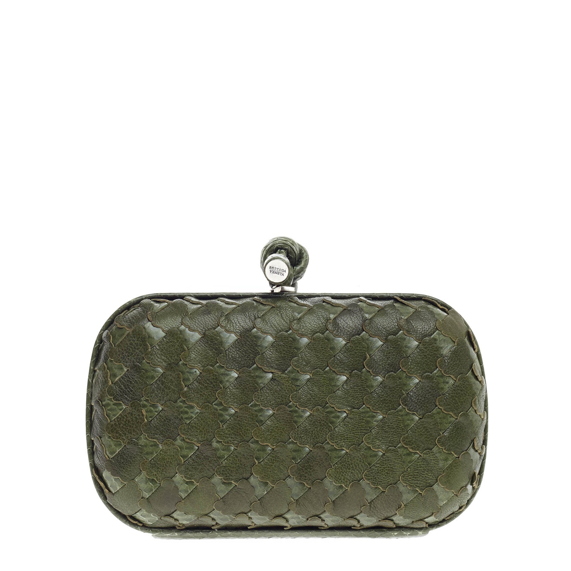 Box Knot Clutch Leather and Snakeskin