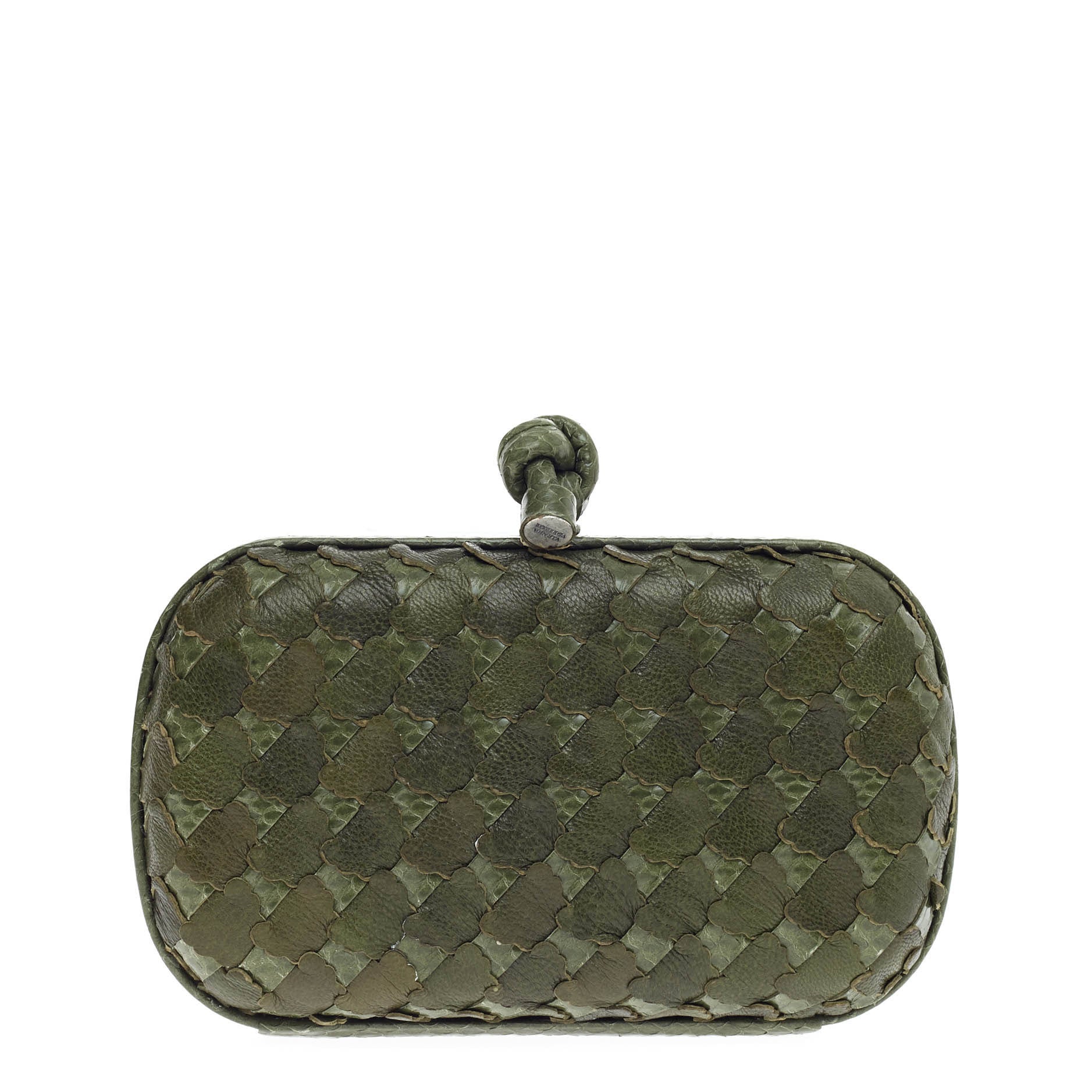 Box Knot Clutch Leather and Snakeskin