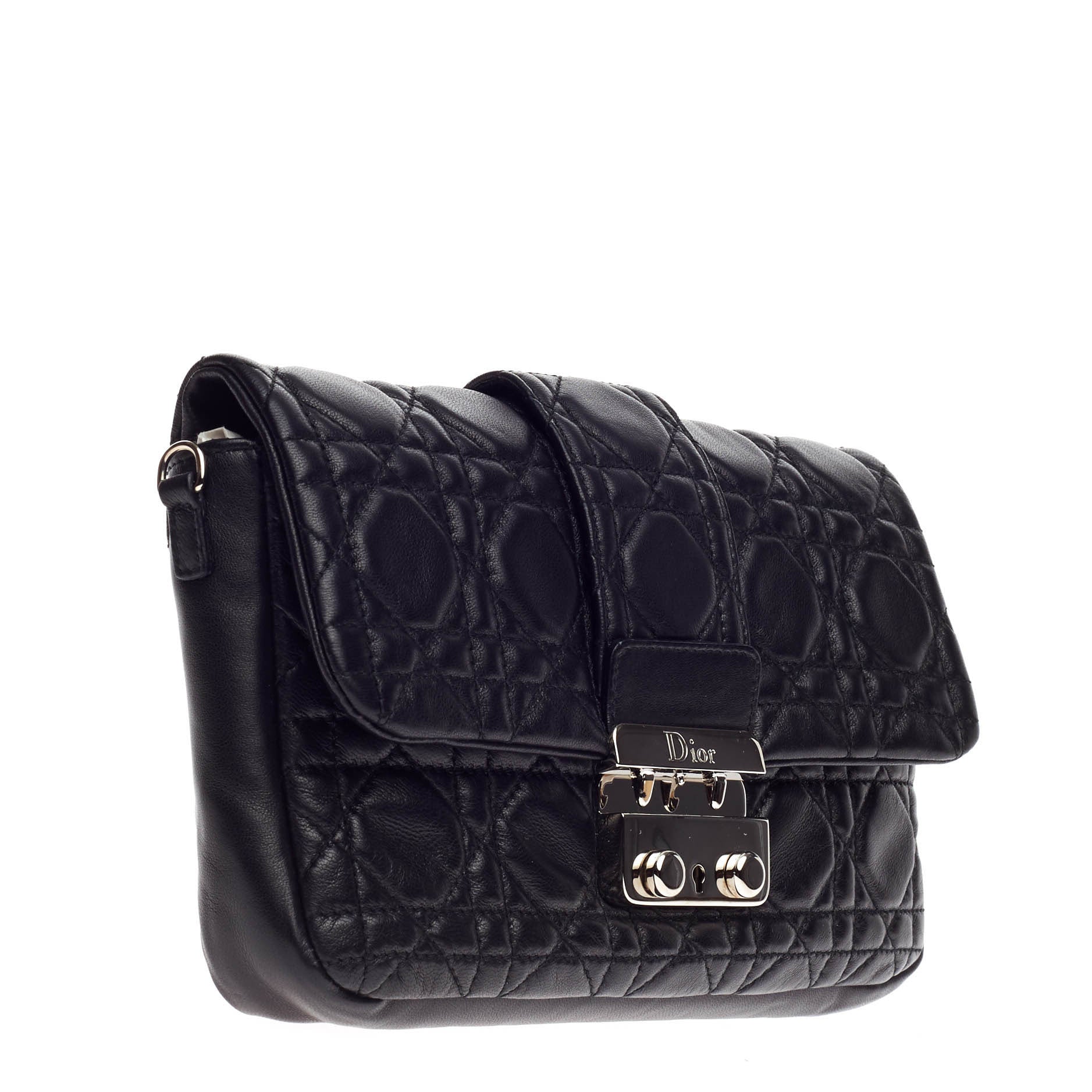 New Lock Pouch Cannage Quilt Lambskin Mini