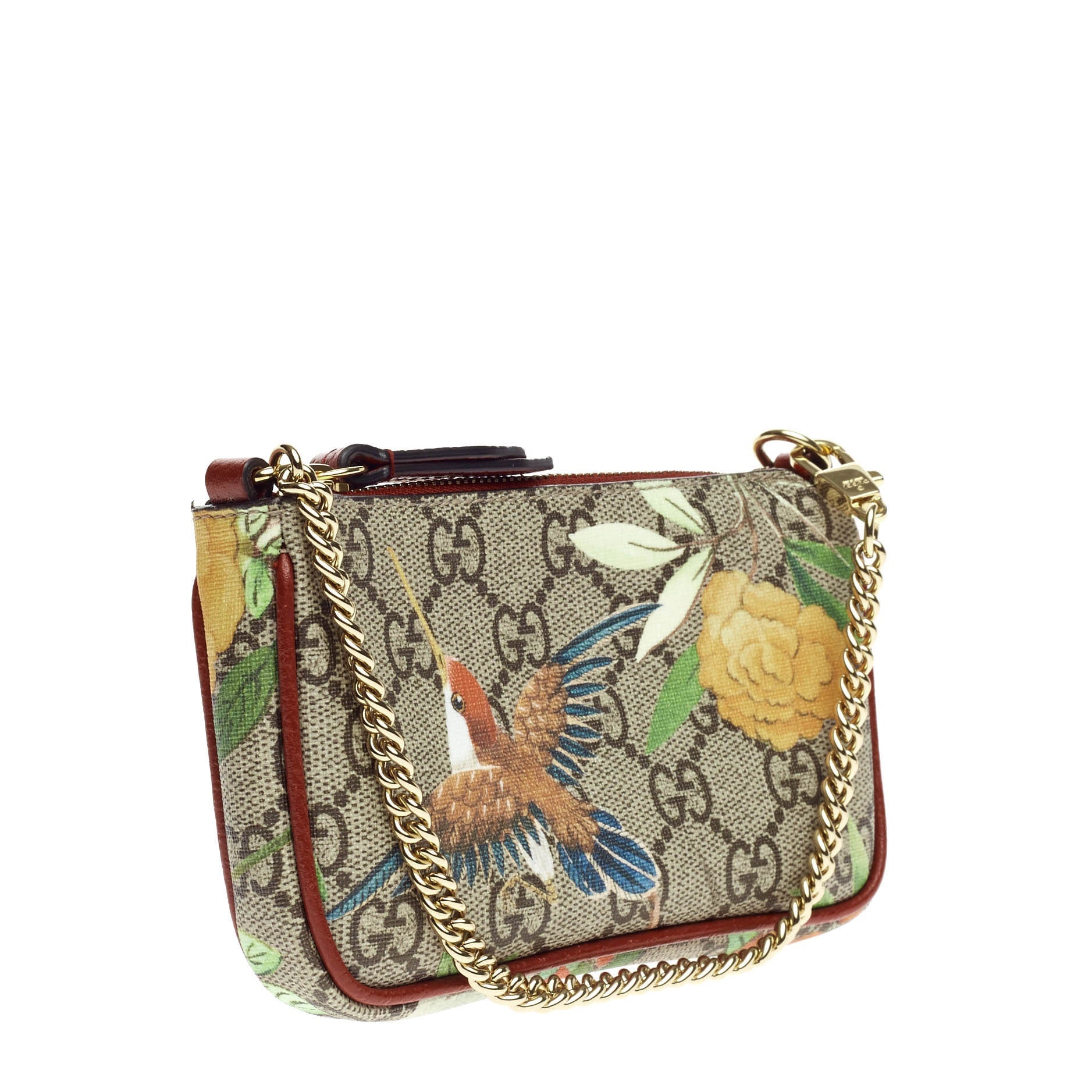 Zip Chain Bag Tian Print GG Coated Canvas Mini