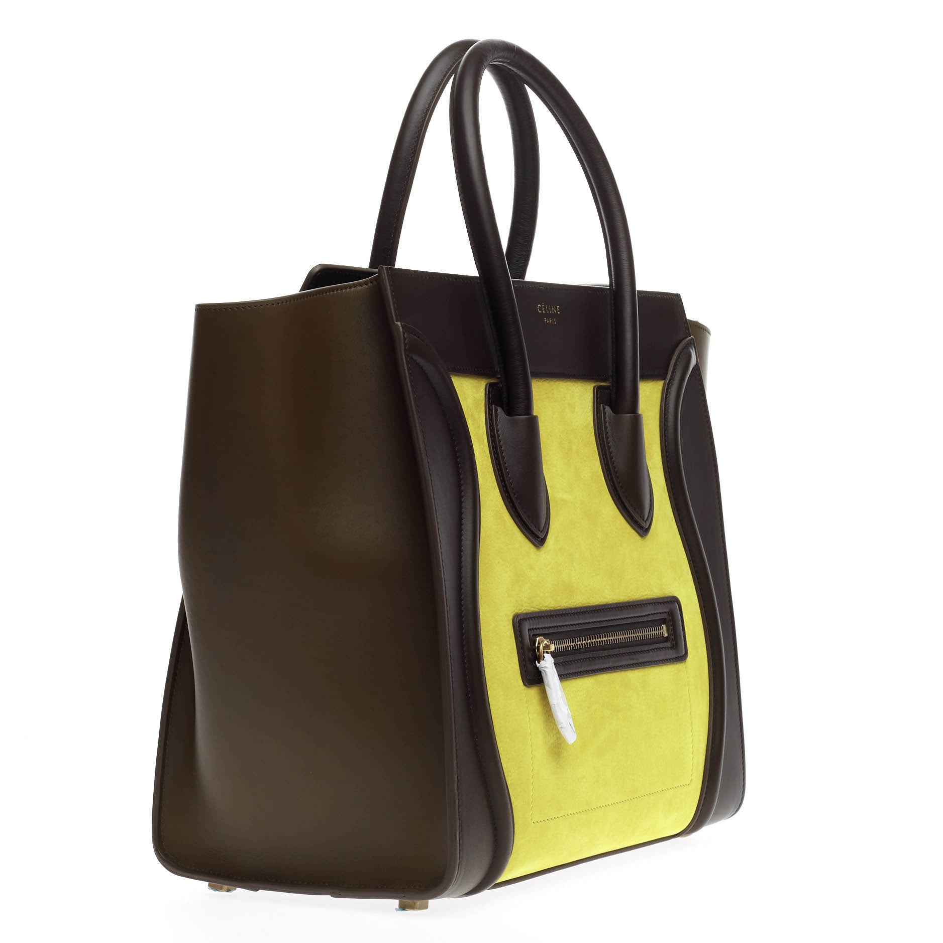 Tricolor Luggage Handbag Nubuck Mini