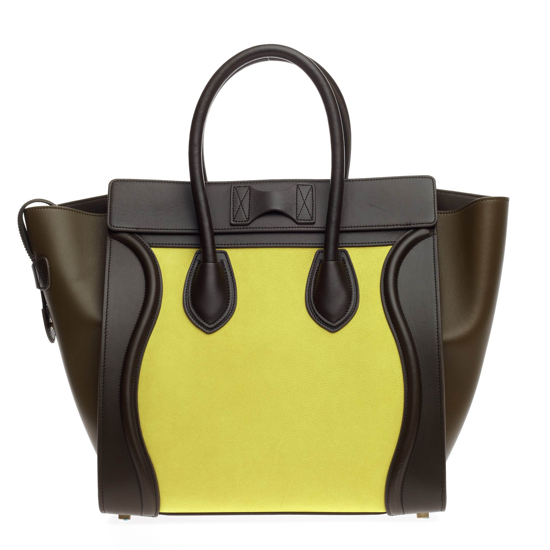 Tricolor Luggage Handbag Nubuck Mini