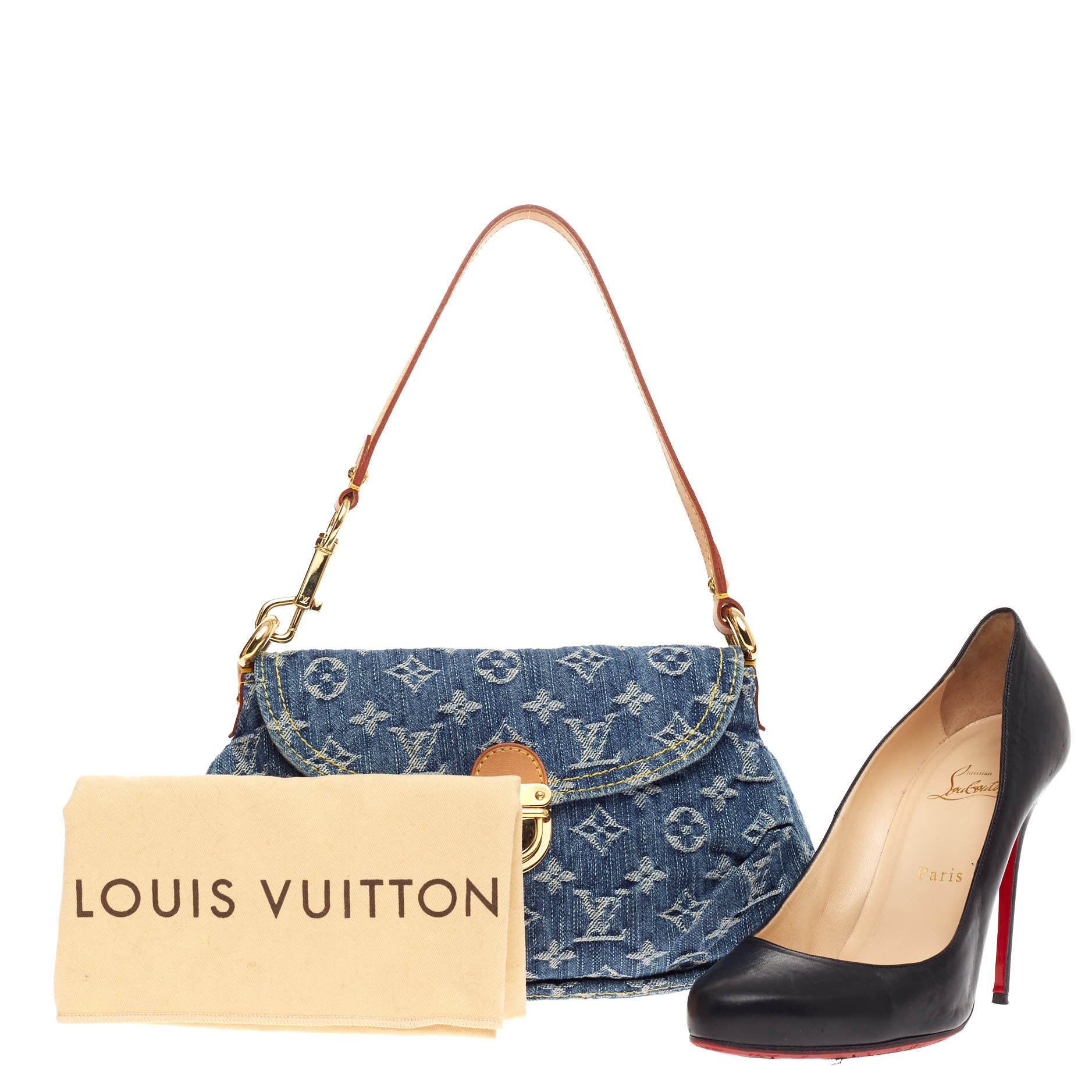 Pleaty Handbag Denim Mini