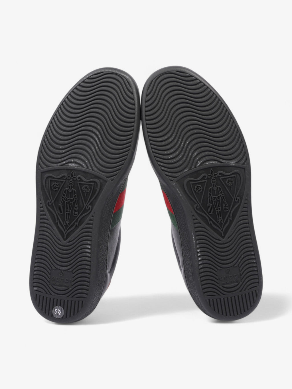 Gucci Ace Sneakers Black / Red / Green Leather EU 39.5 UK 5.5