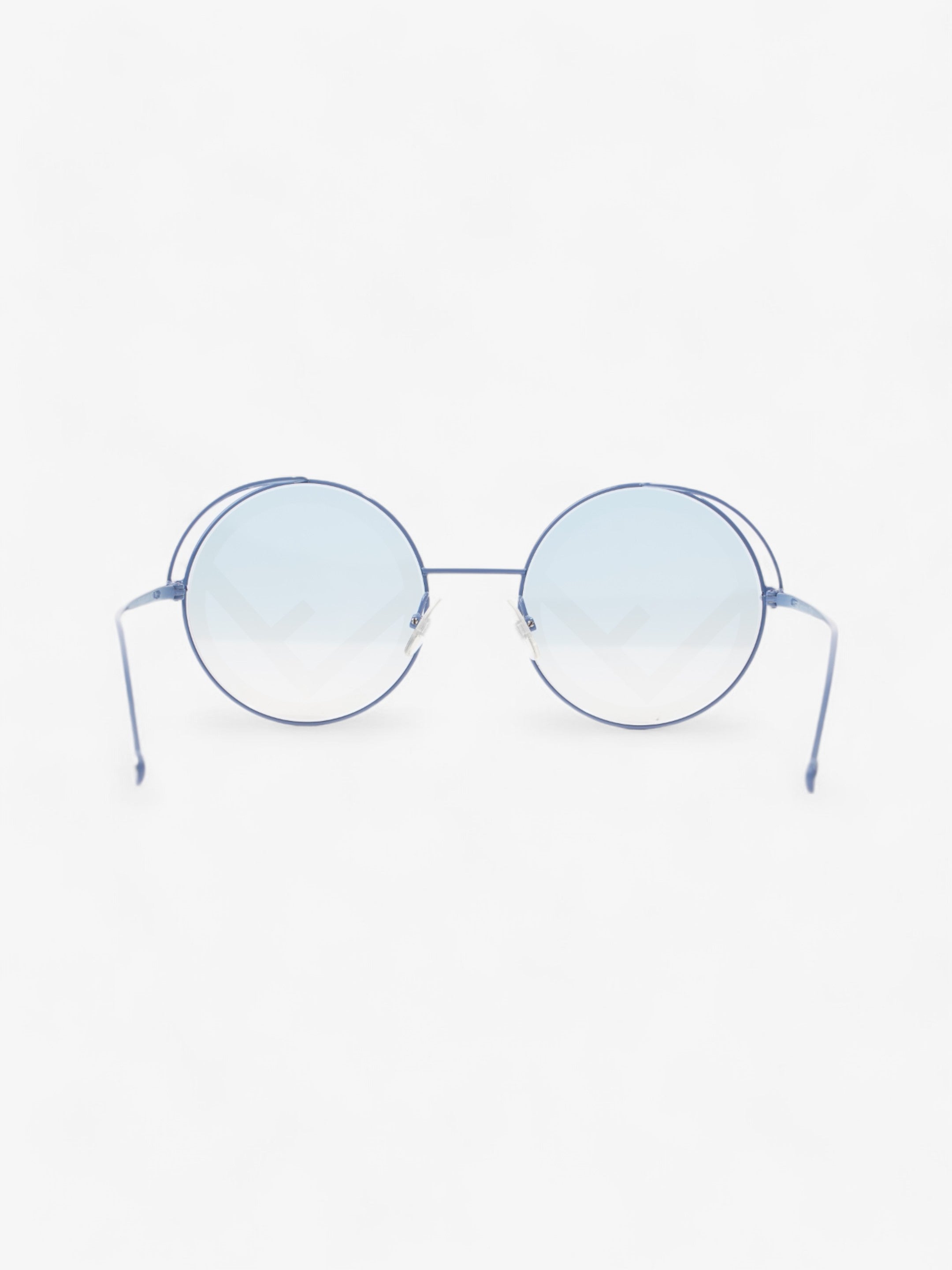 Fendi Round Sunglasses Blue Base Metal 135mm