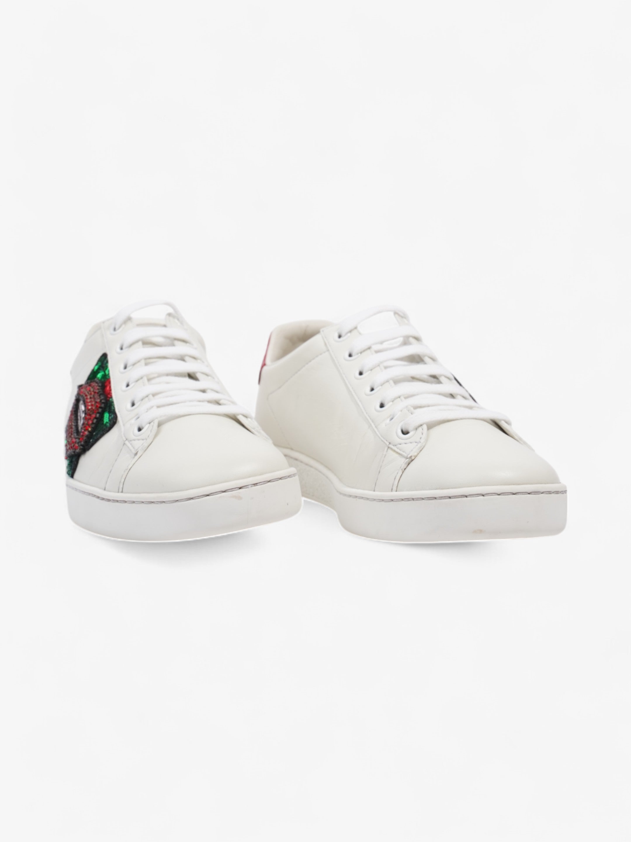 Gucci Ace Low 'Lip Sequin  White  / Green / Red Leather EU 38 UK 5