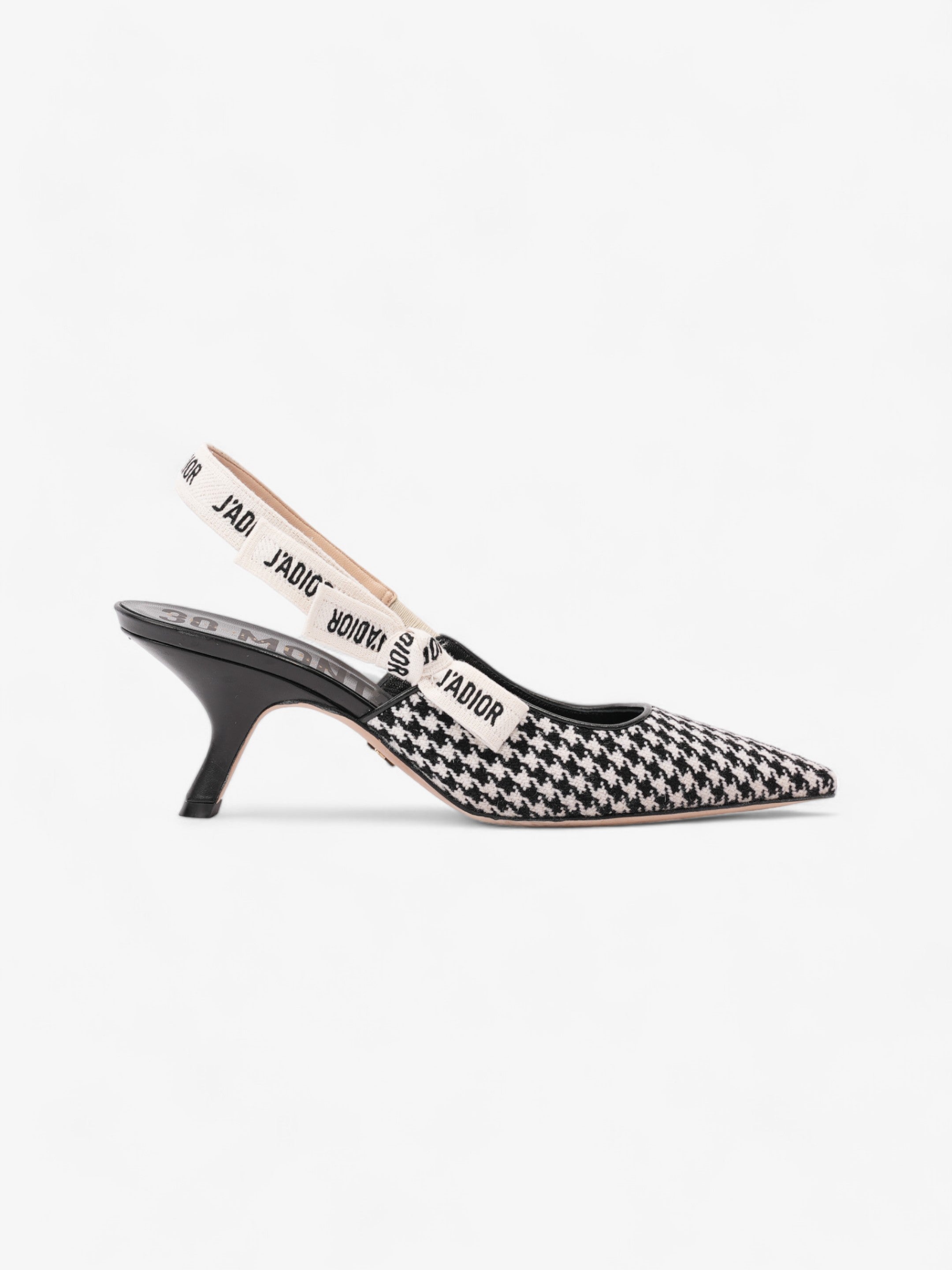 Christian Dior J'ADIOR Slingback Pumps 65 Black / White Tweed EU 40 UK 7