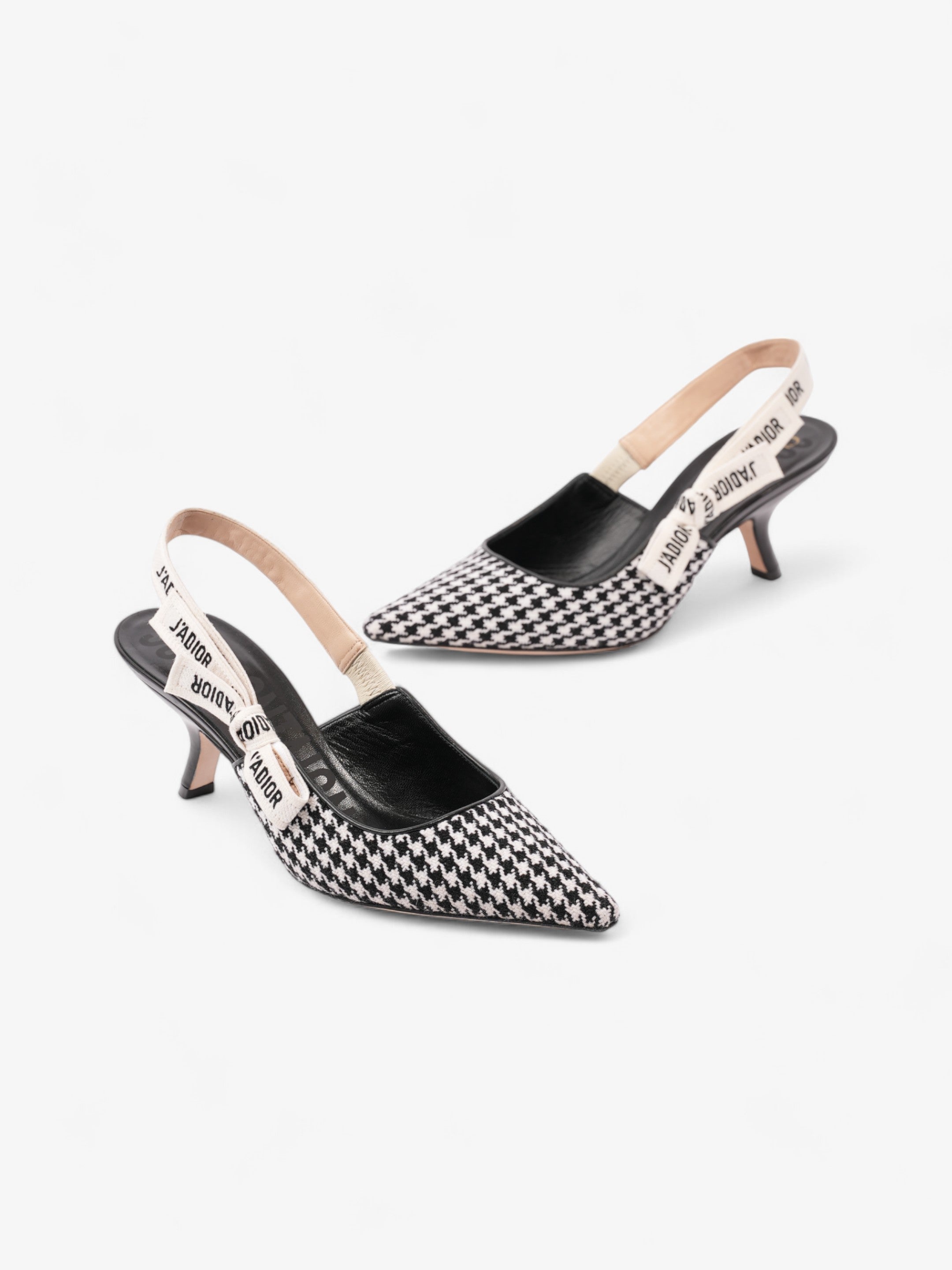 Christian Dior J'ADIOR Slingback Pumps 65 Black / White Tweed EU 40 UK 7