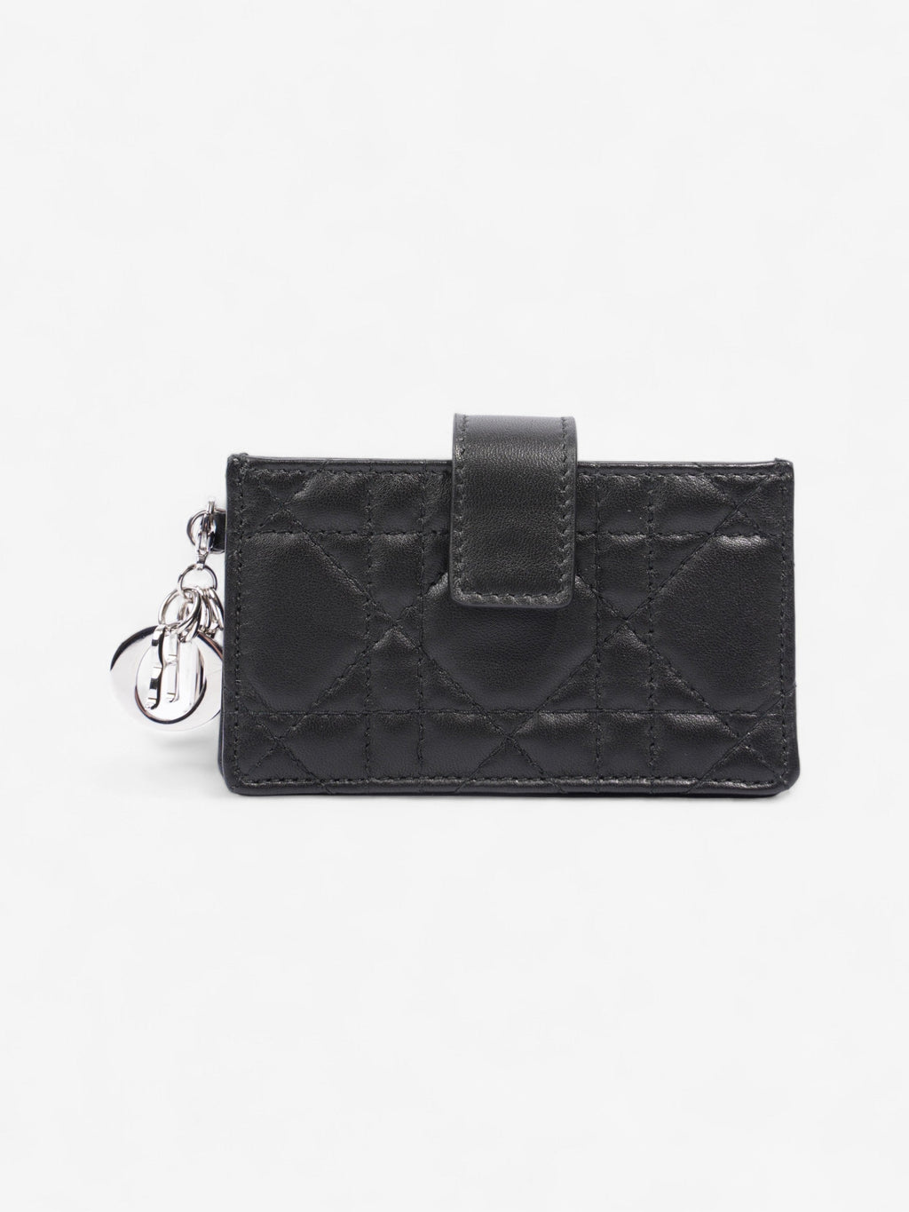 Christian Dior Lady Dior Jasmine  Holder Black / Silver Lambskin Leather