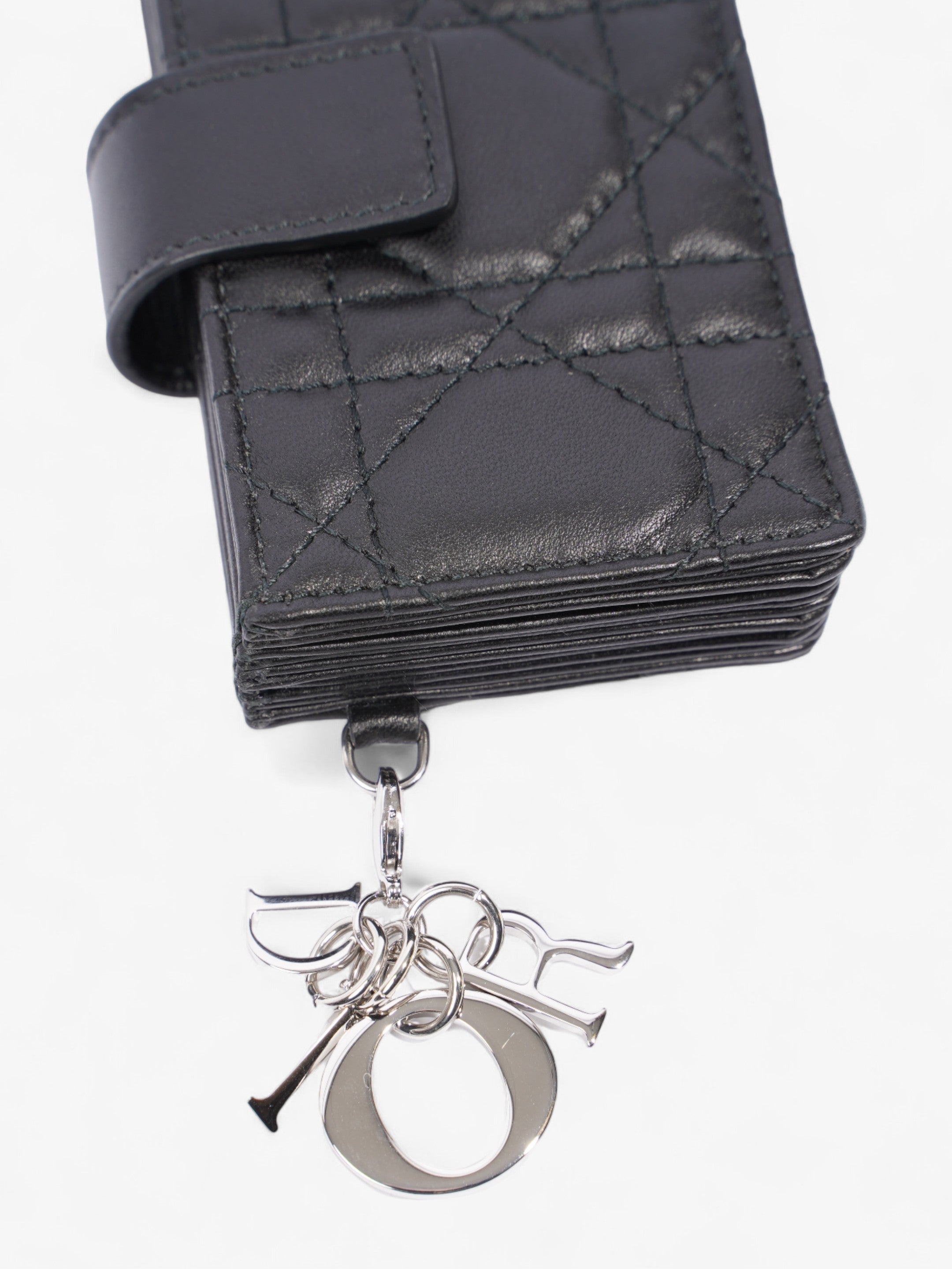Christian Dior Lady Dior Jasmine  Holder Black / Silver Lambskin Leather
