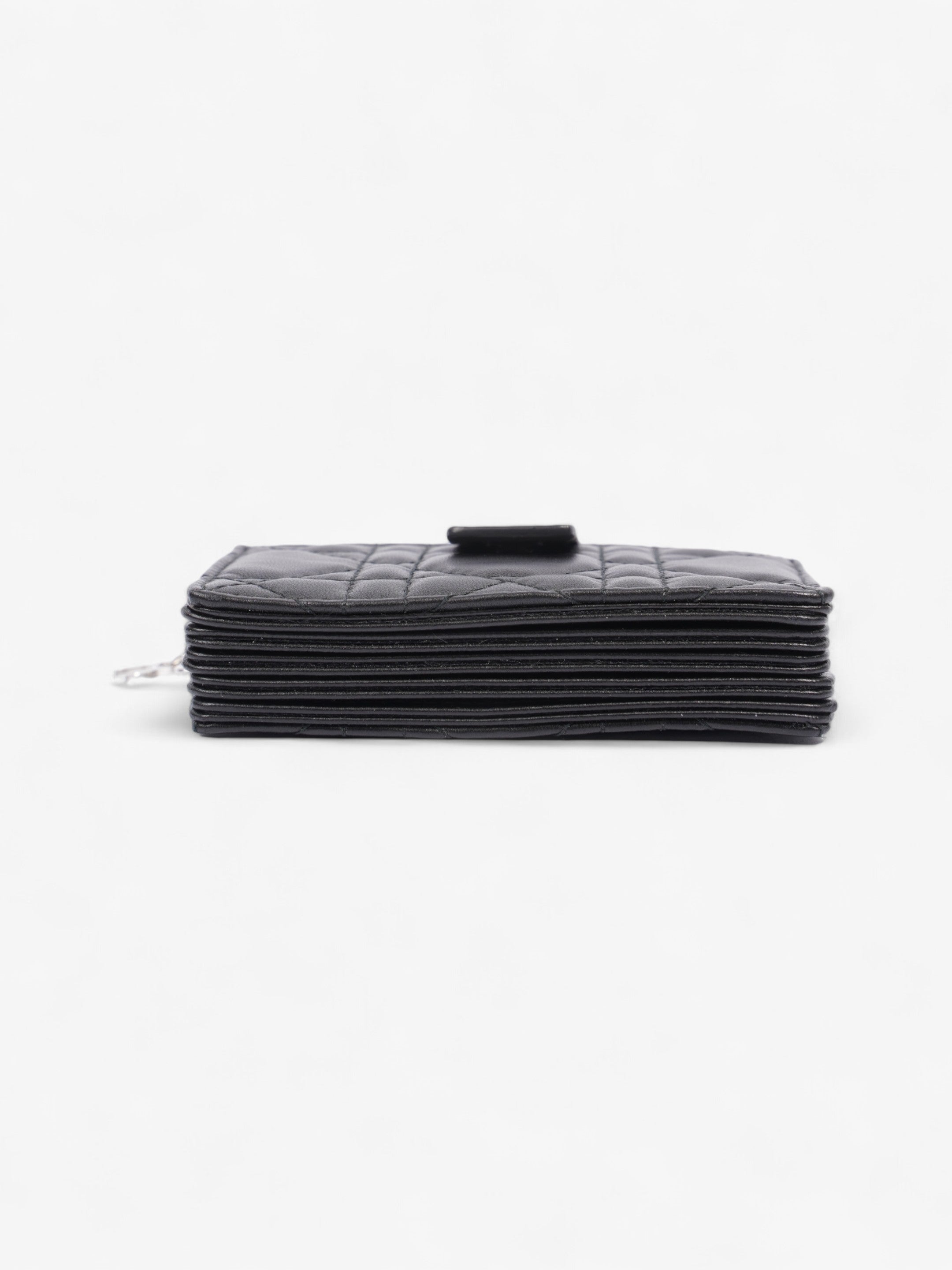 Christian Dior Lady Dior Jasmine  Holder Black / Silver Lambskin Leather