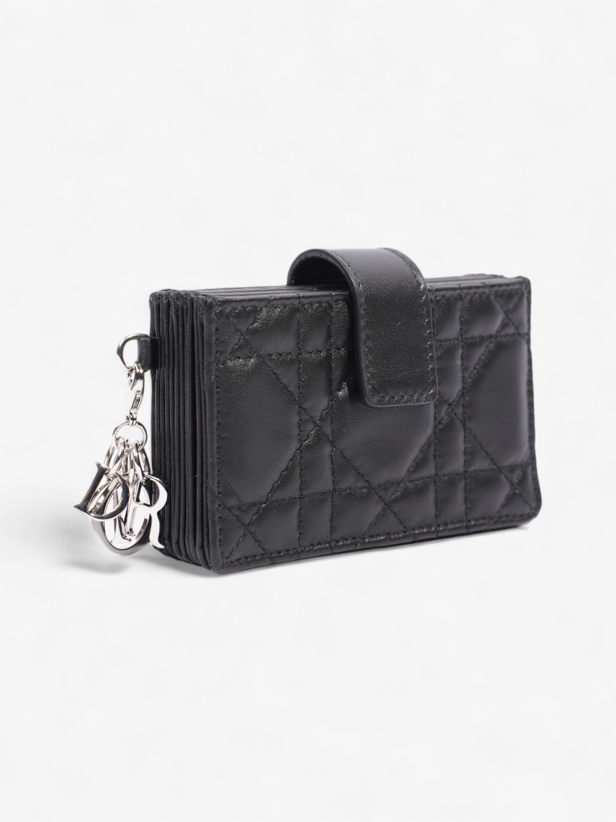Christian Dior Lady Dior Jasmine  Holder Black / Silver Lambskin Leather