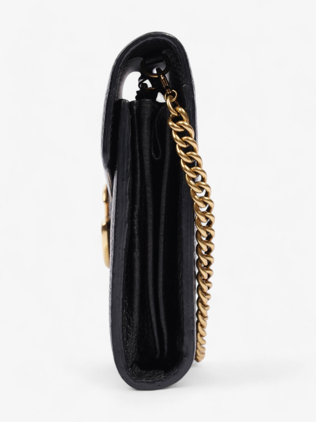 Gucci GG Marmont Chain Wallet Black Leather