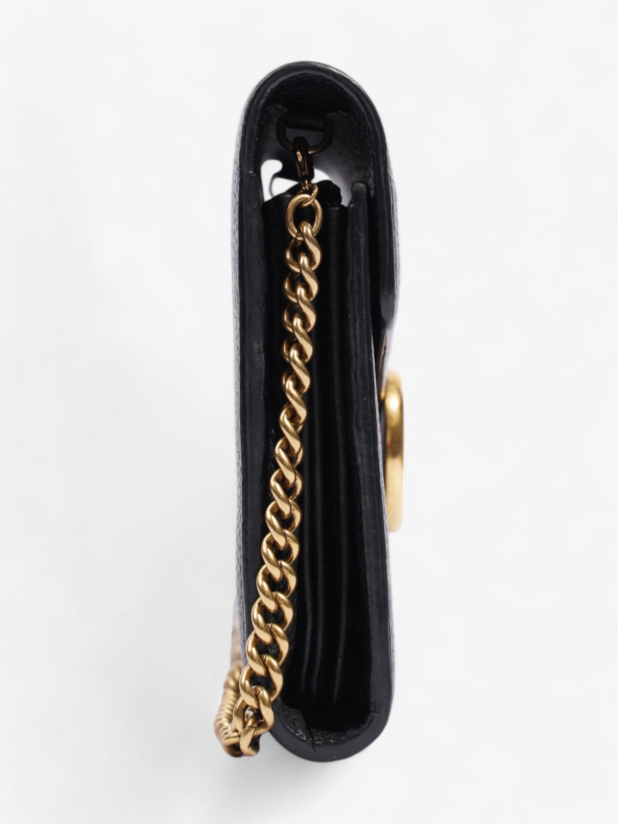 Gucci GG Marmont Chain Wallet Black Leather
