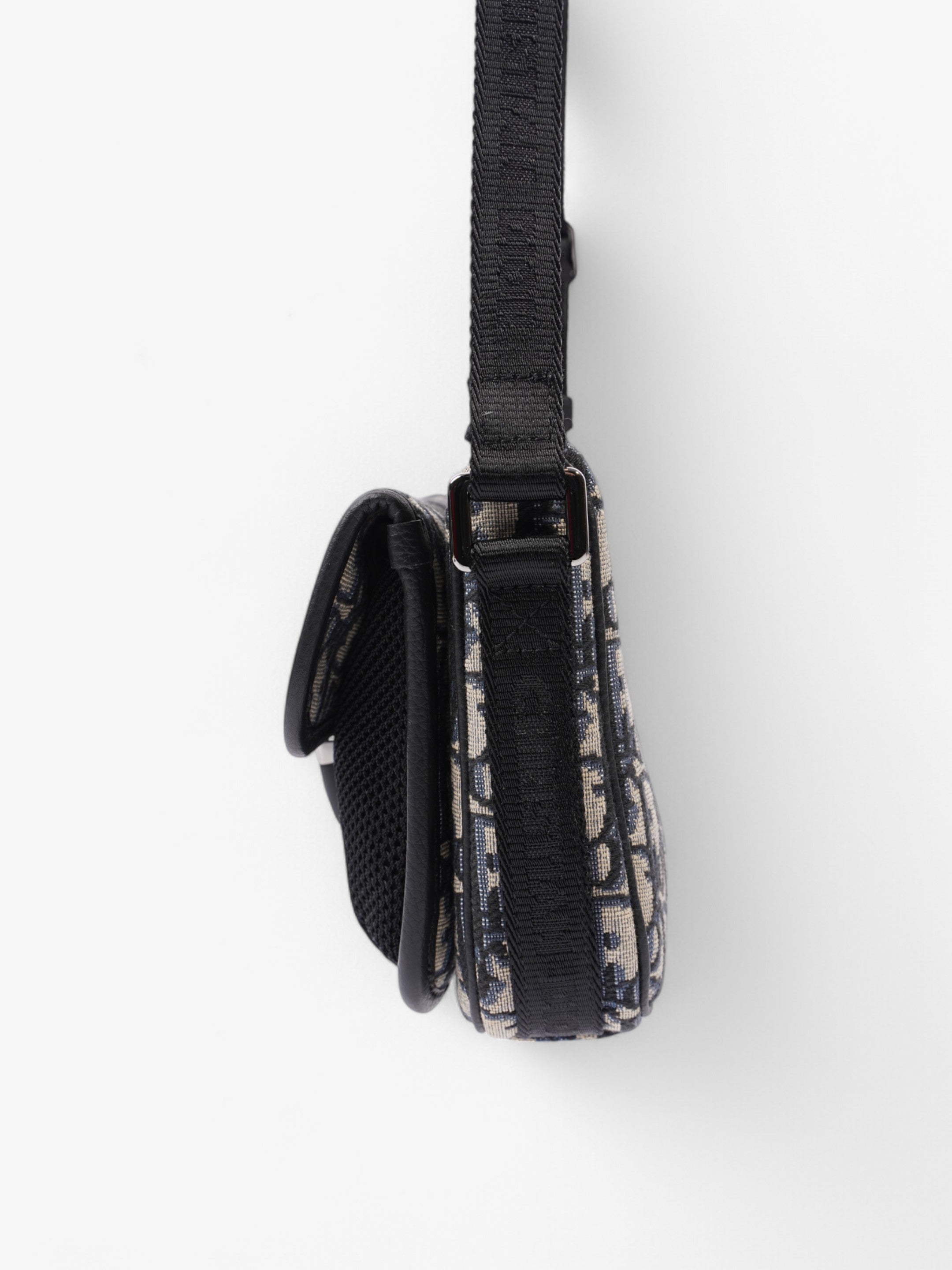 Christian Dior Monogram Messenger Bag Black / Blue Oblique Cotton
