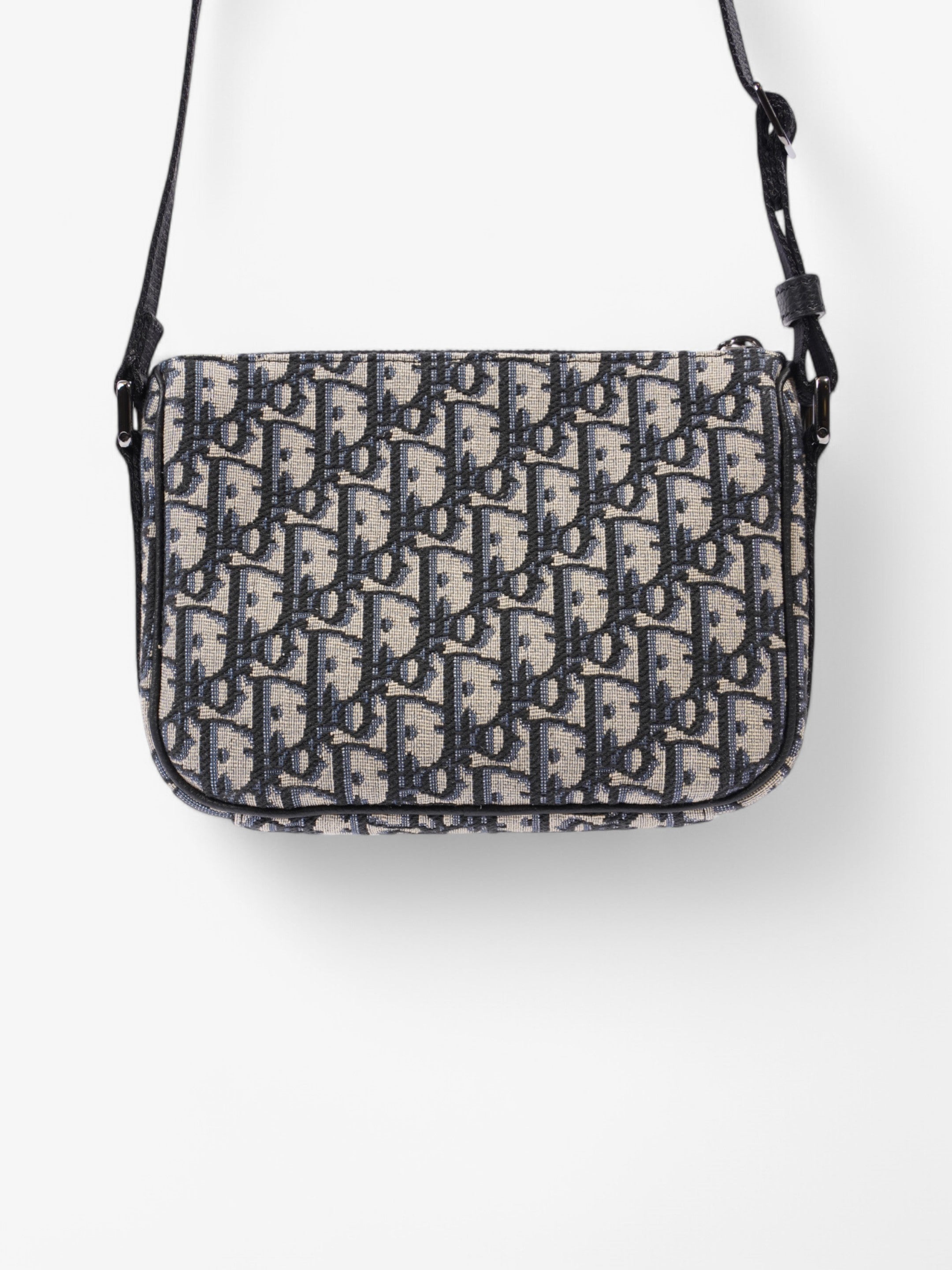 Christian Dior Monogram Messenger Bag Black / Blue Oblique Cotton