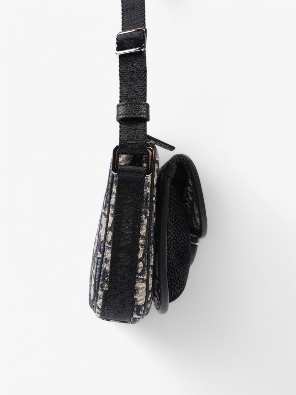 Christian Dior Monogram Messenger Bag Black / Blue Oblique Cotton