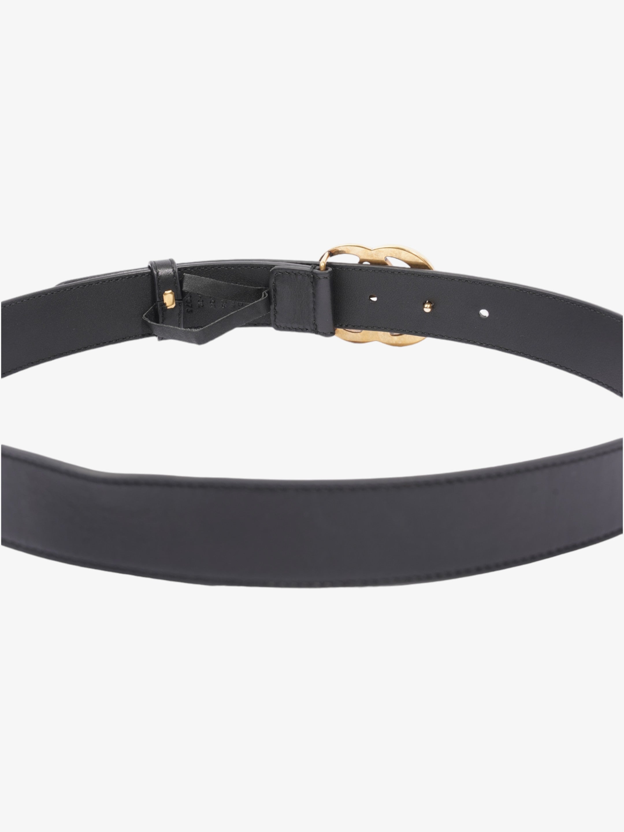 Gucci GG Marmont Thin Belt Black / Gold Leather 80cm / 32"