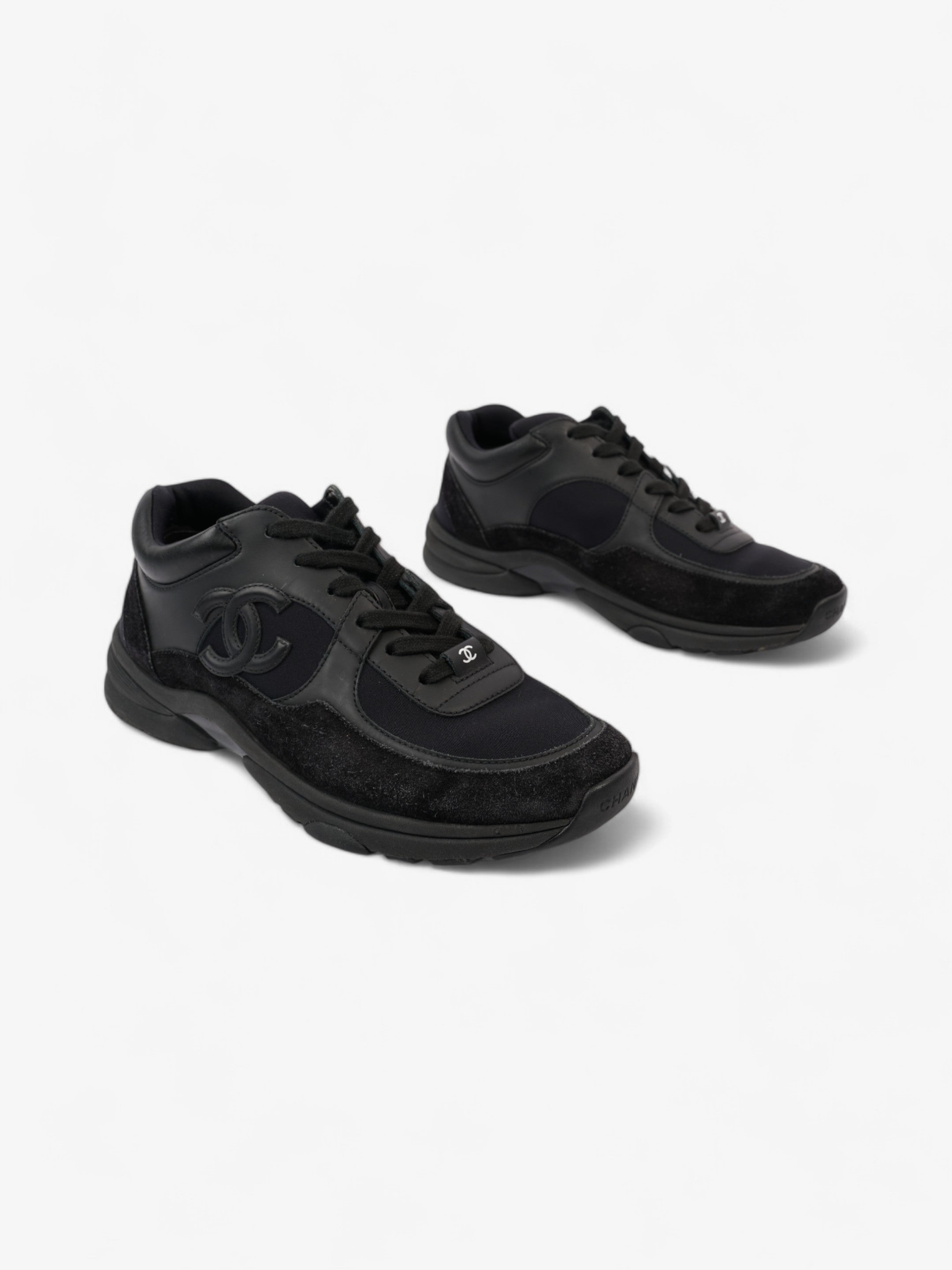 Chanel CC Logo Sneakers Black Suede EU 39 UK 6
