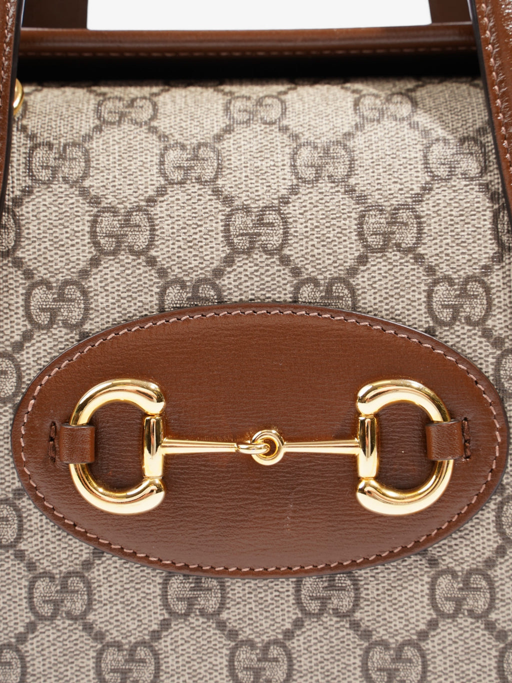 Gucci Horsebit 1955 Top Handle GG Supreme / Brown Coated Canvas Mini