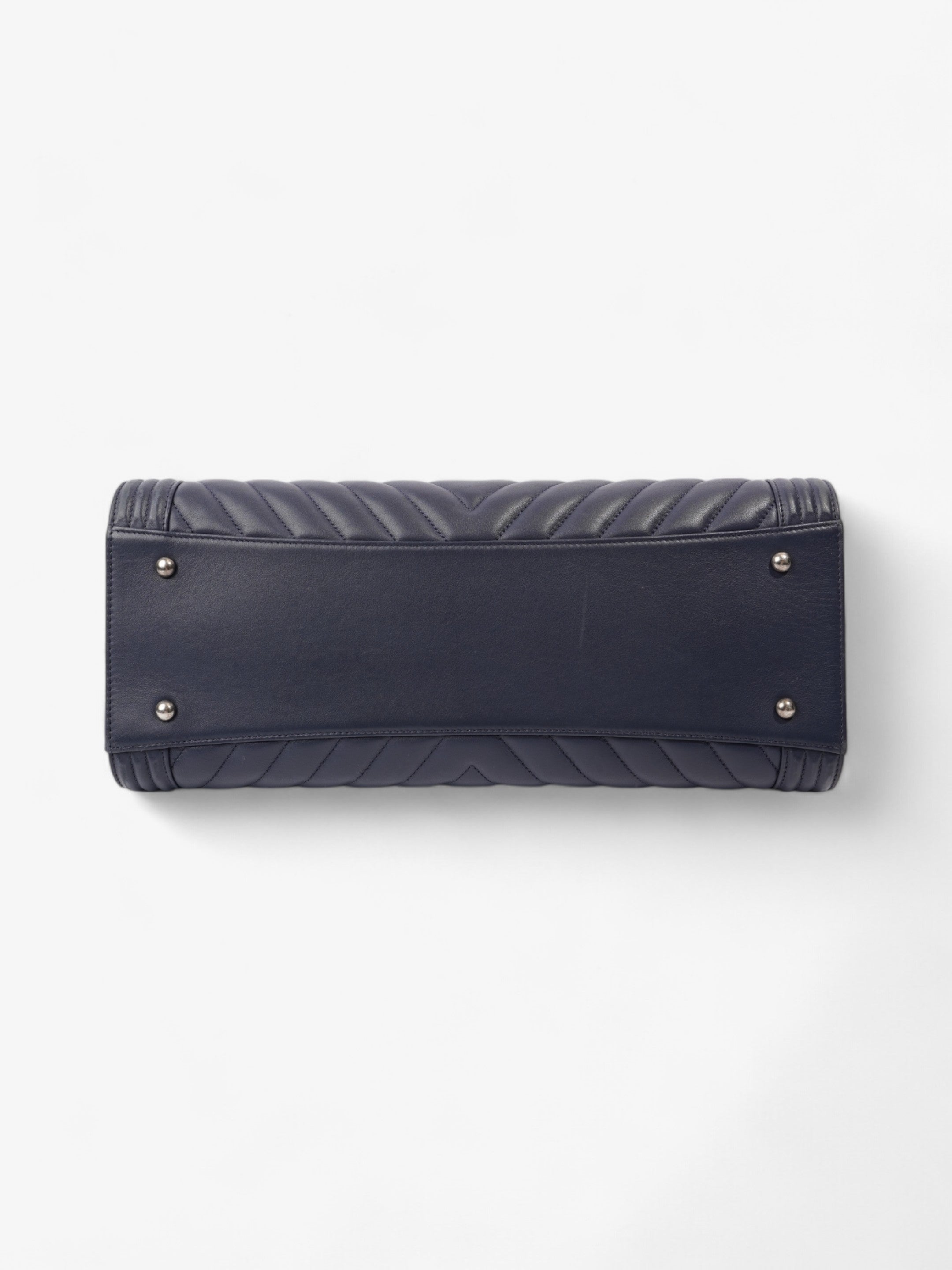 Chanel Boy Tote Navy Blue Lambskin Leather