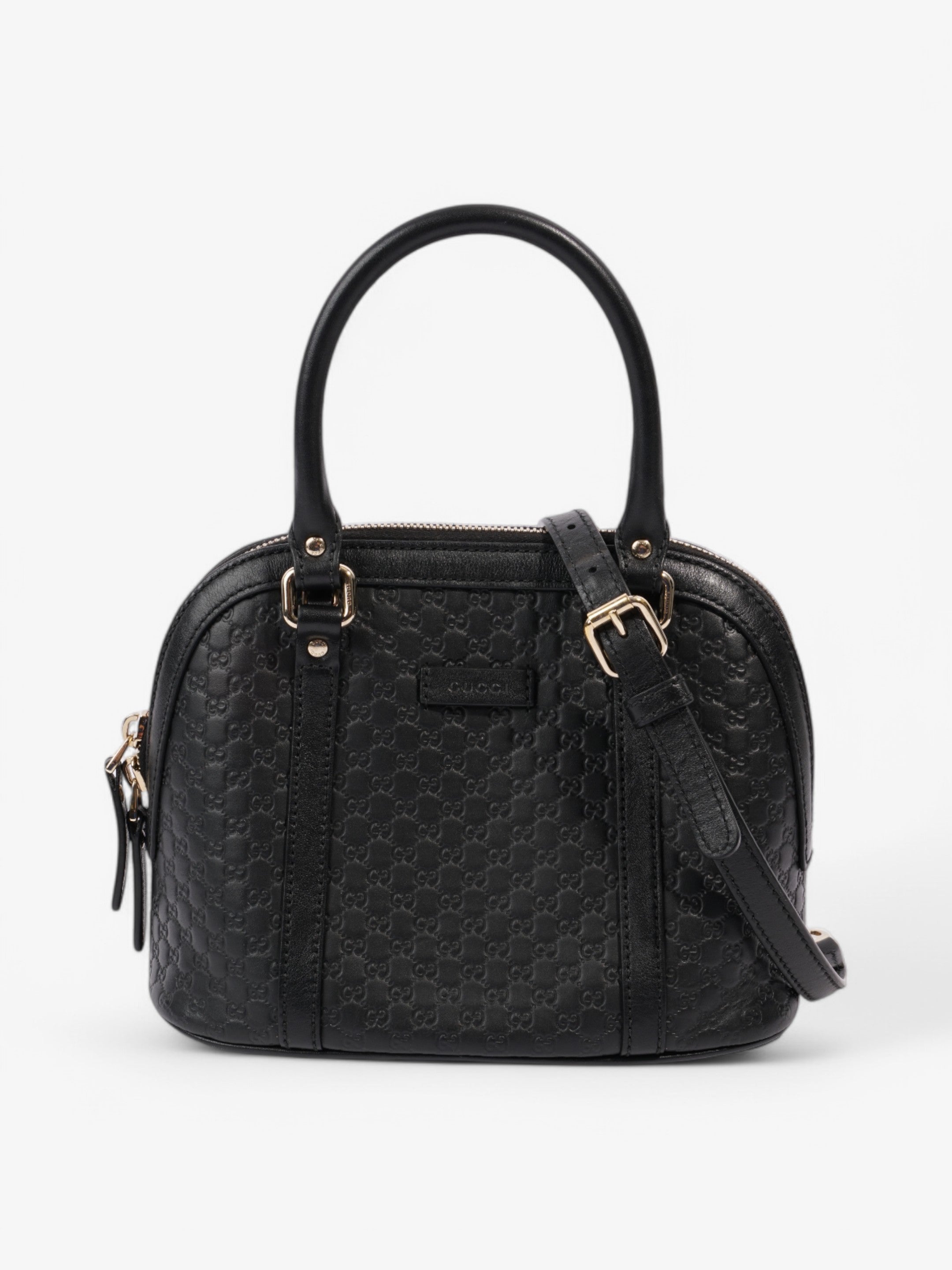 Gucci Microguccissima Dome Bag Black Embossed Leather Mini