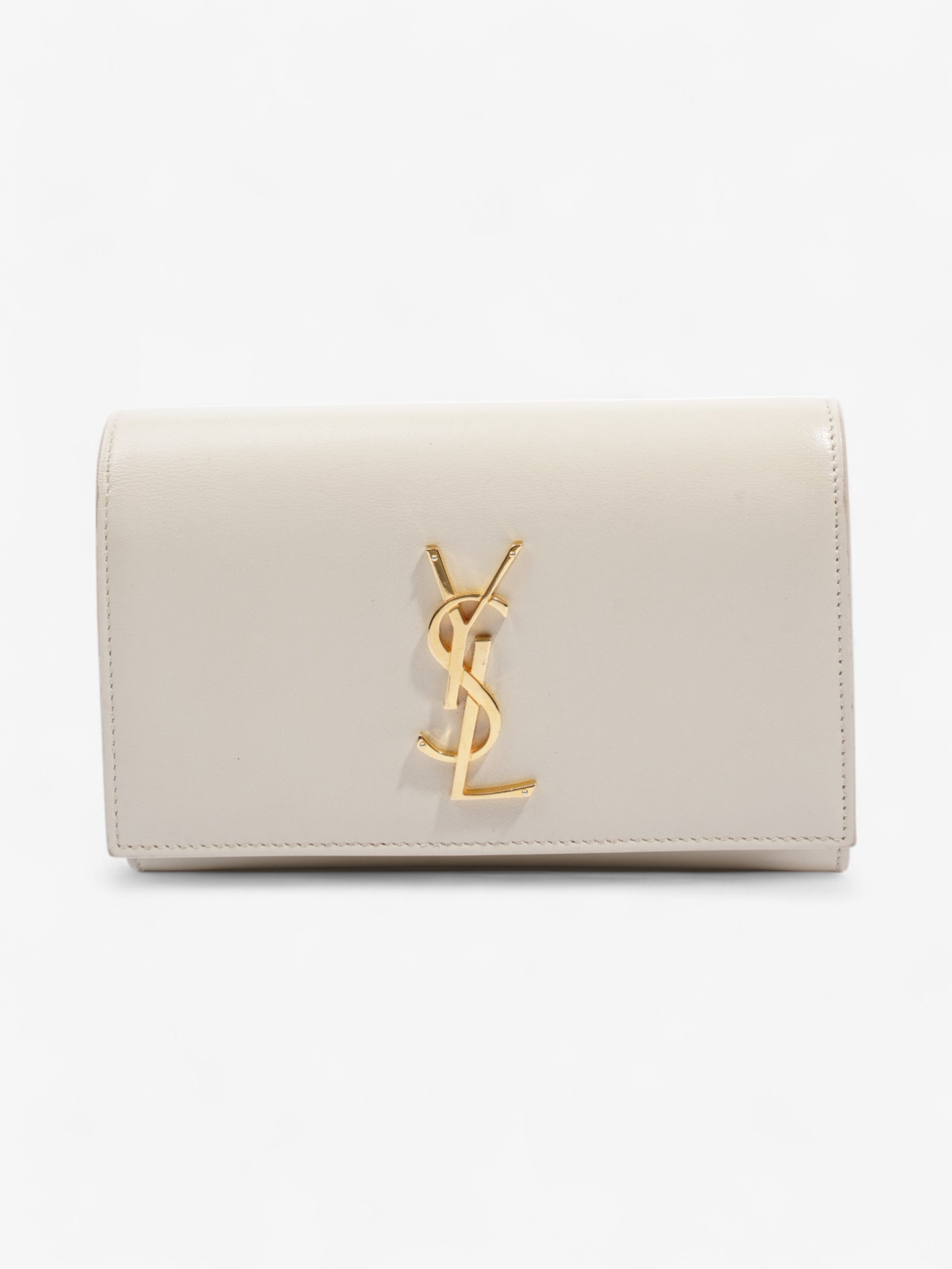 Saint Laurent Kate Belt Bag Cream Calfskin Leather