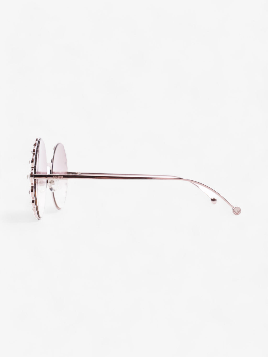 Fendi Round Crystal Sunglasses Gradient Pink Acetate 135mm