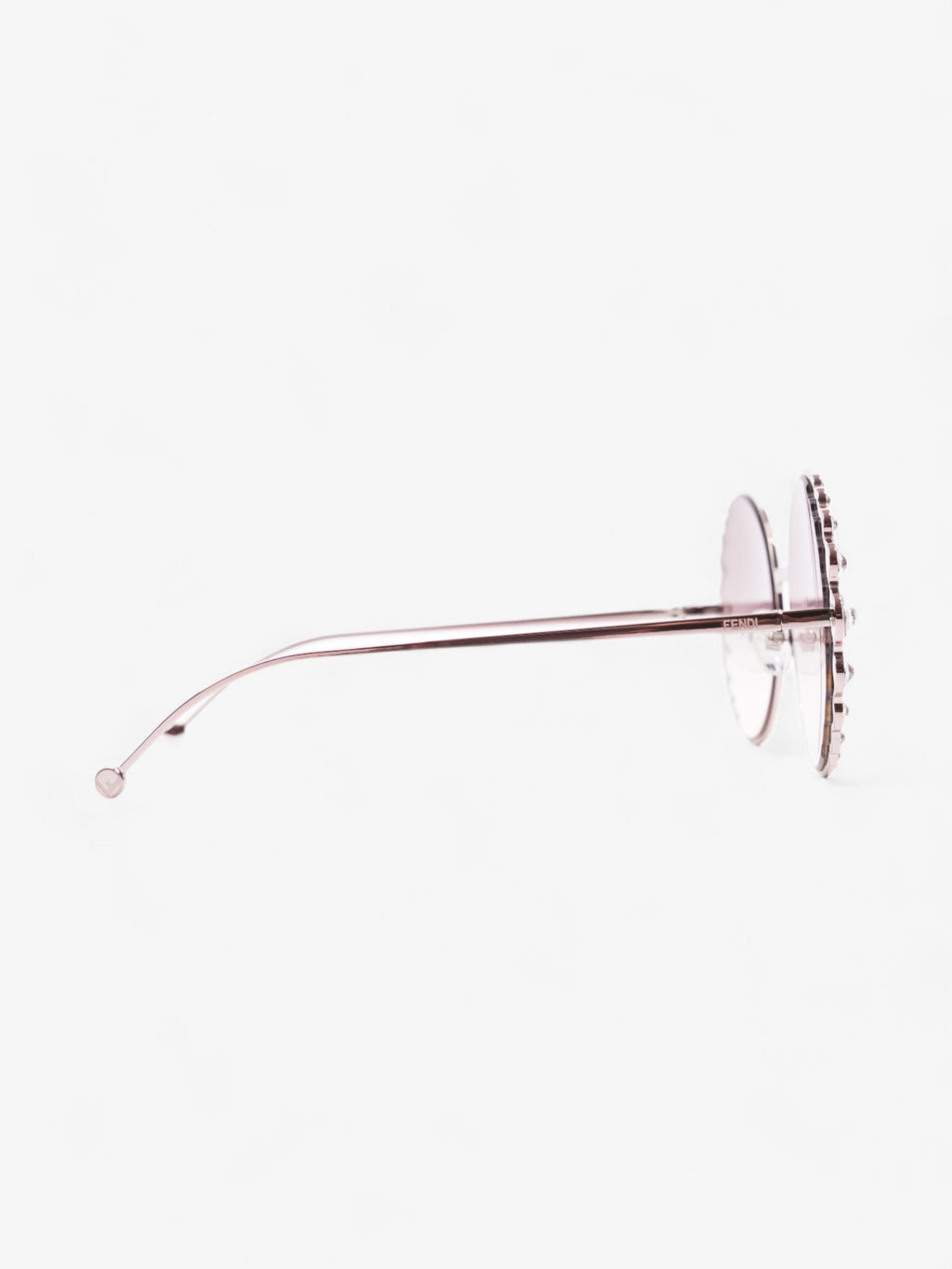 Fendi Round Crystal Sunglasses Gradient Pink Acetate 135mm