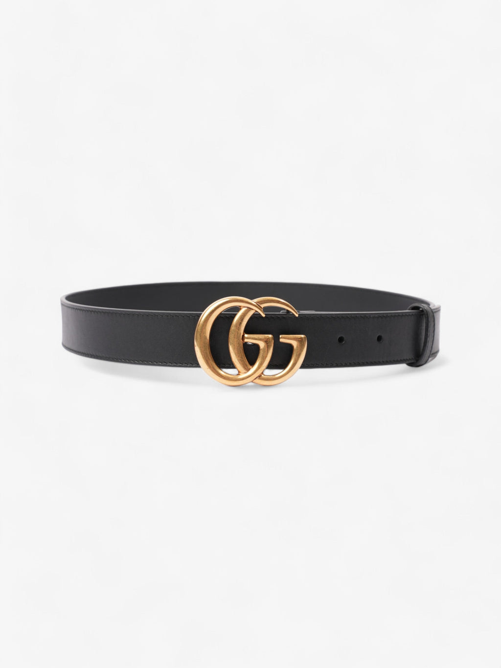 Gucci GG Marmont Belt Black / Gold Leather 75cm / 30"