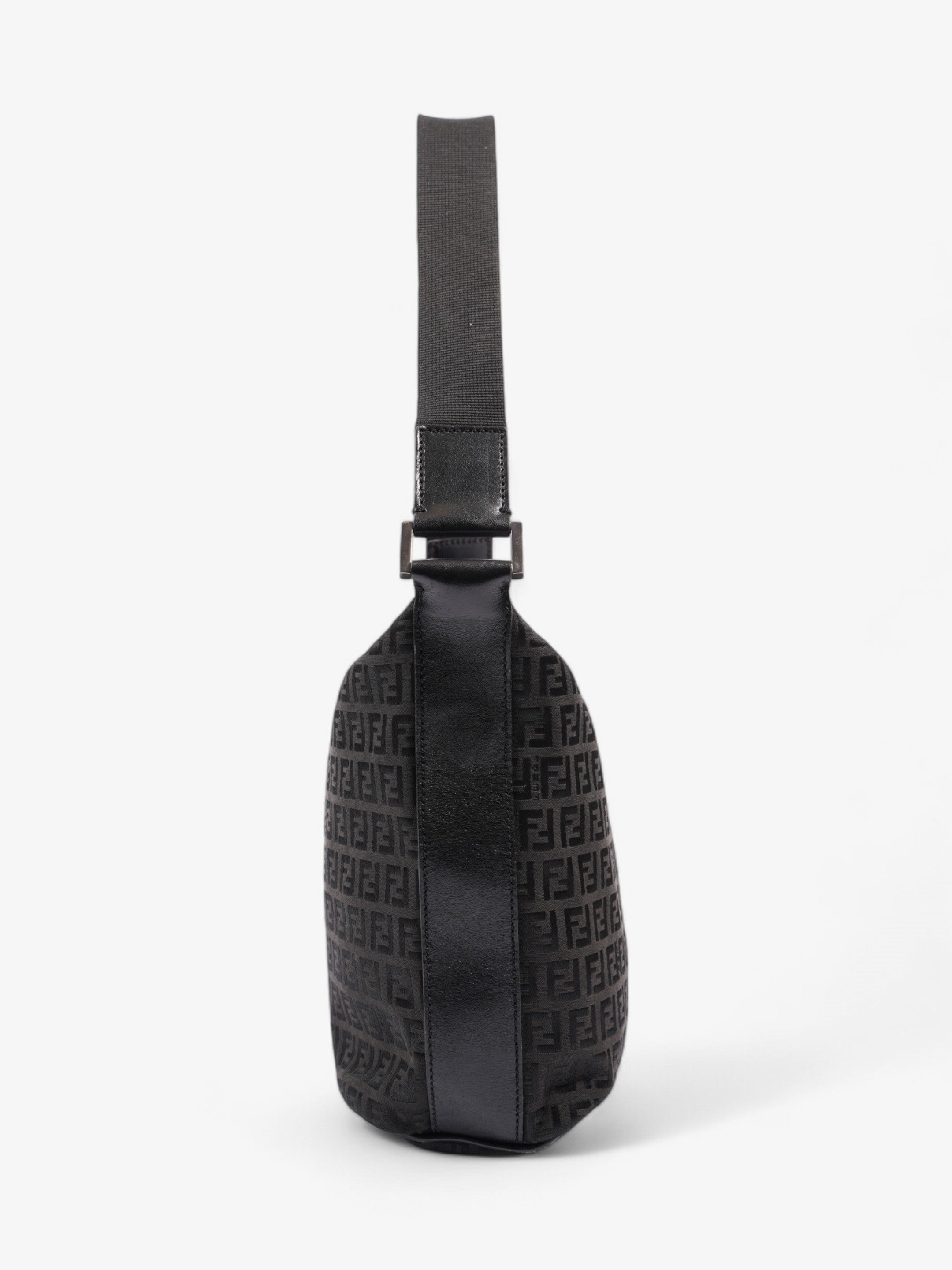 Fendi Zucchino Shoulder Bag Black Canvas