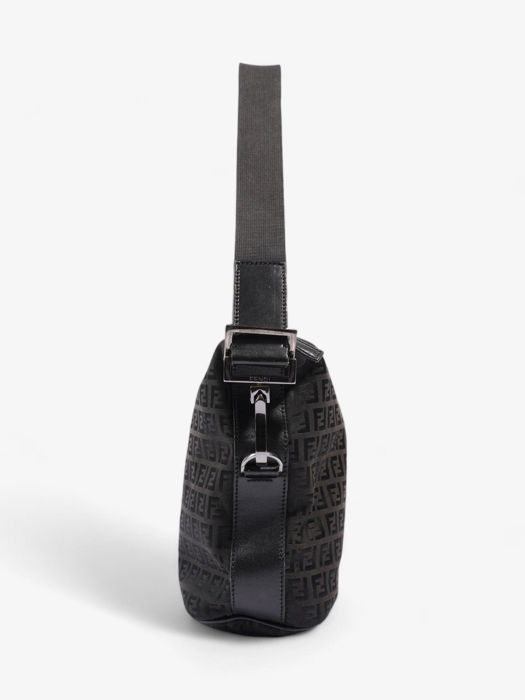 Fendi Zucchino Shoulder Bag Black Canvas