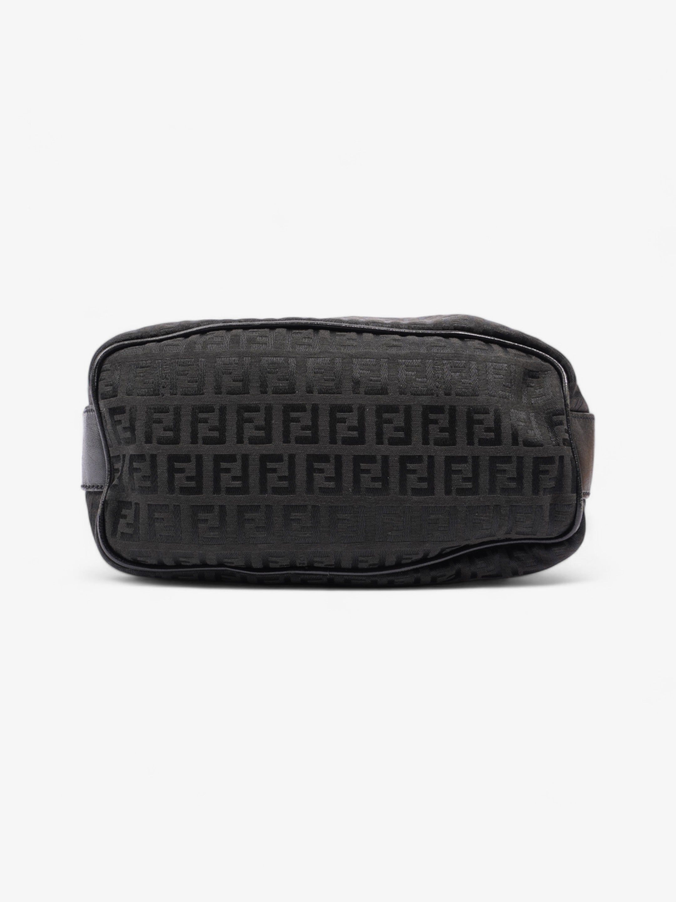 Fendi Zucchino Shoulder Bag Black Canvas
