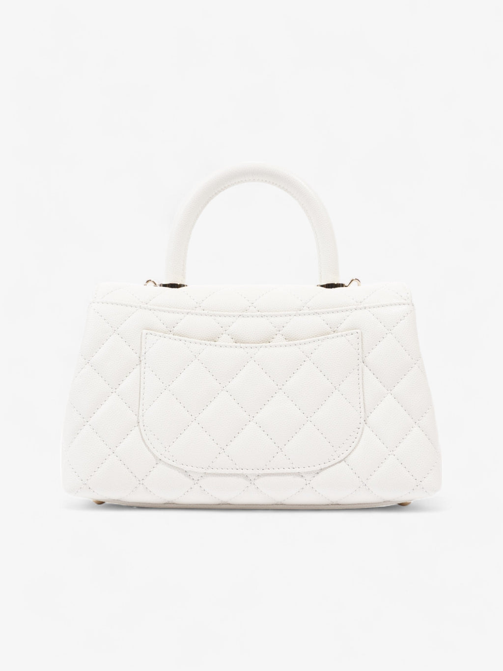Chanel Coco Top Handle White Caviar Leather Mini