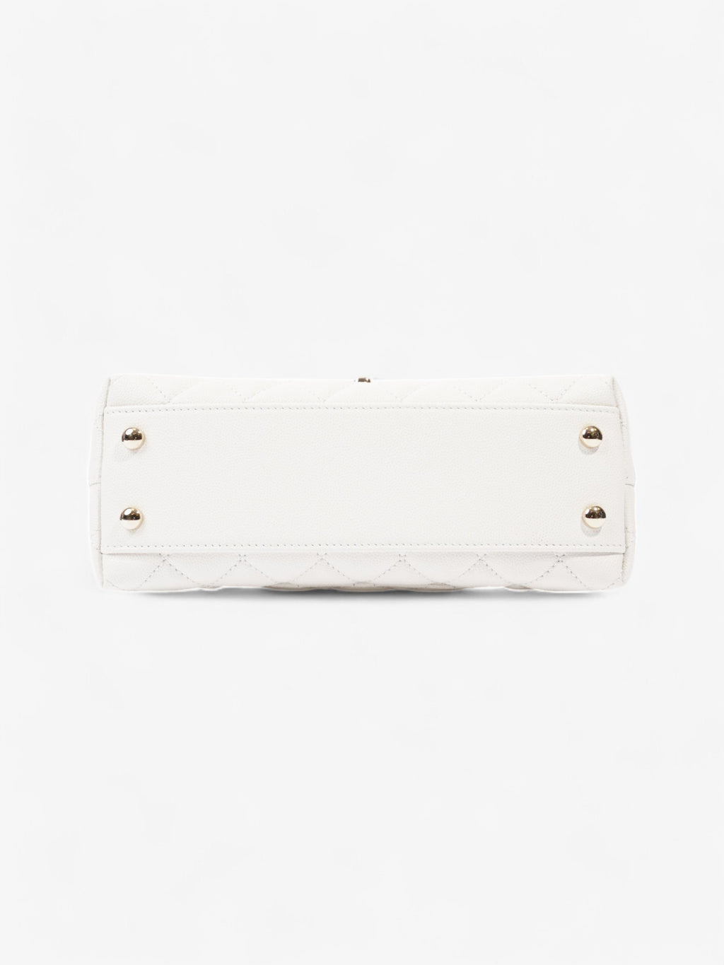 Chanel Coco Top Handle White Caviar Leather Mini