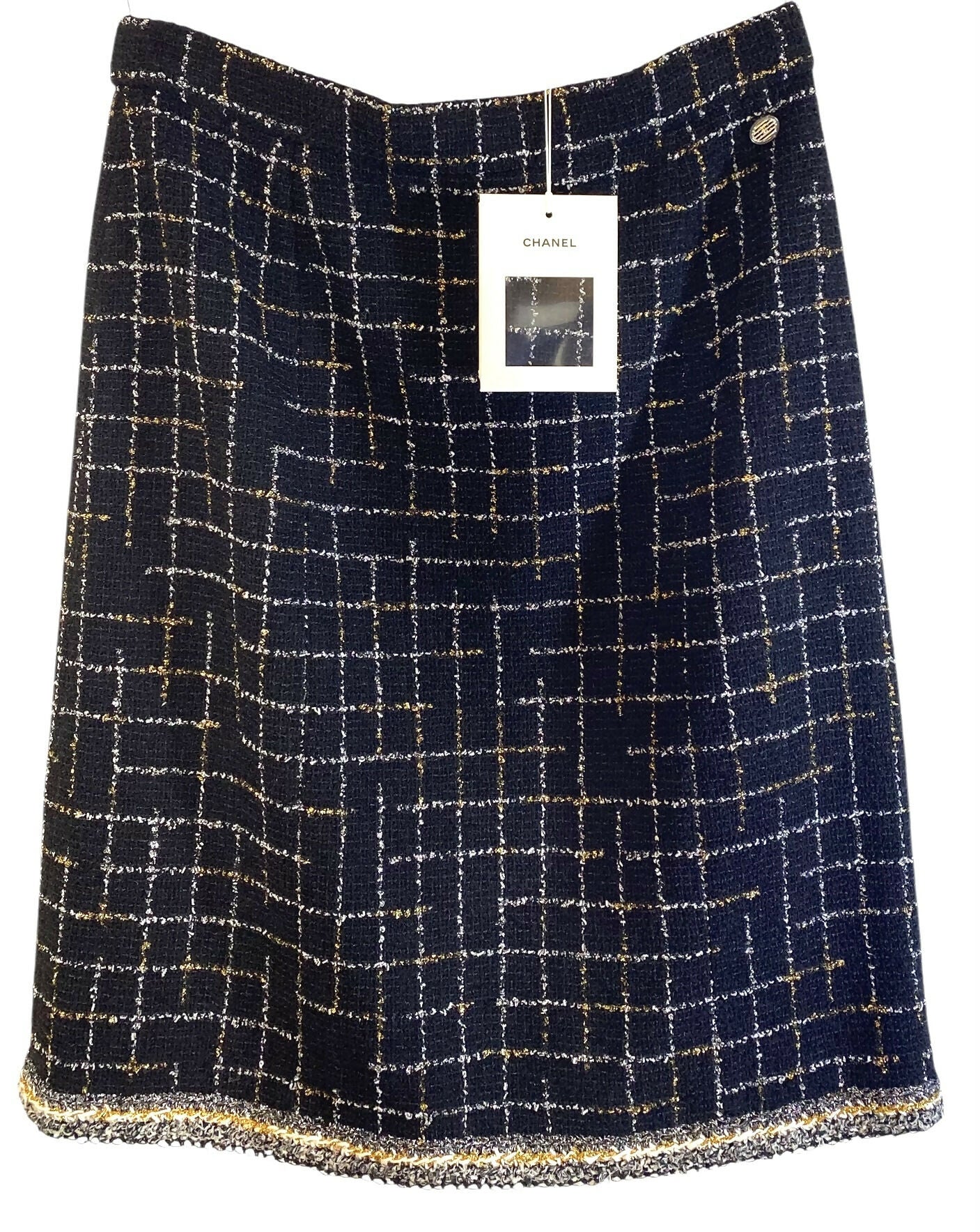 NEW W TAGS CHANEL 17S FANTASY TWEED 'ROBOT' SKIRT FR 46
