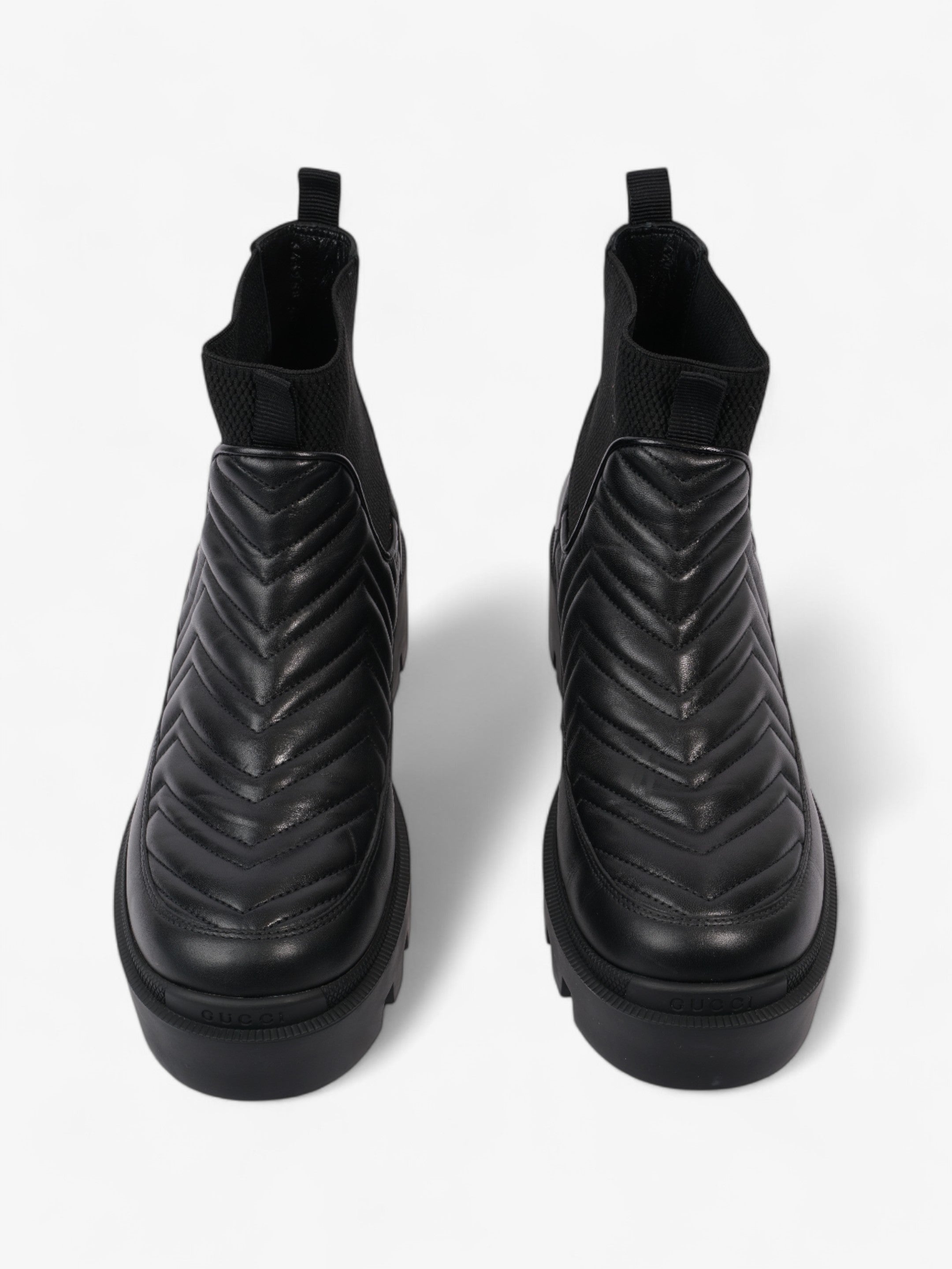 Gucci GG Marmont Boots Black Leather EU 40.5 UK 7.5